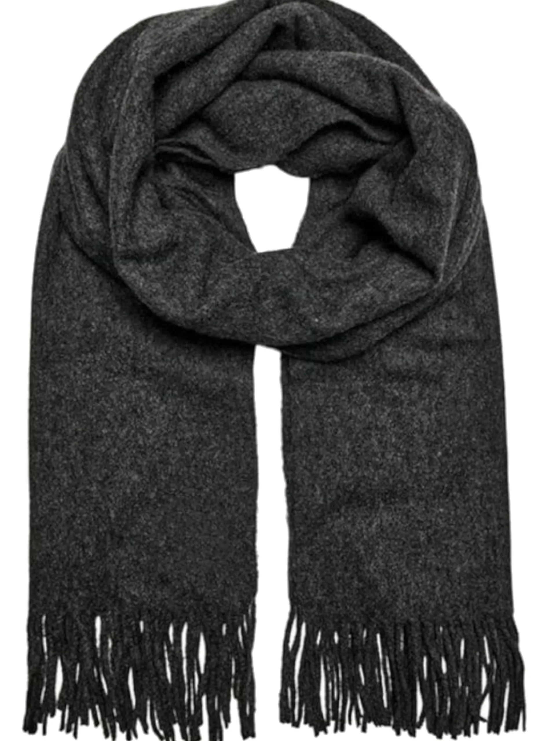 ONLY Sciarpe*Sciarpa grigio scuro in lana da donna Life Wool 15266144