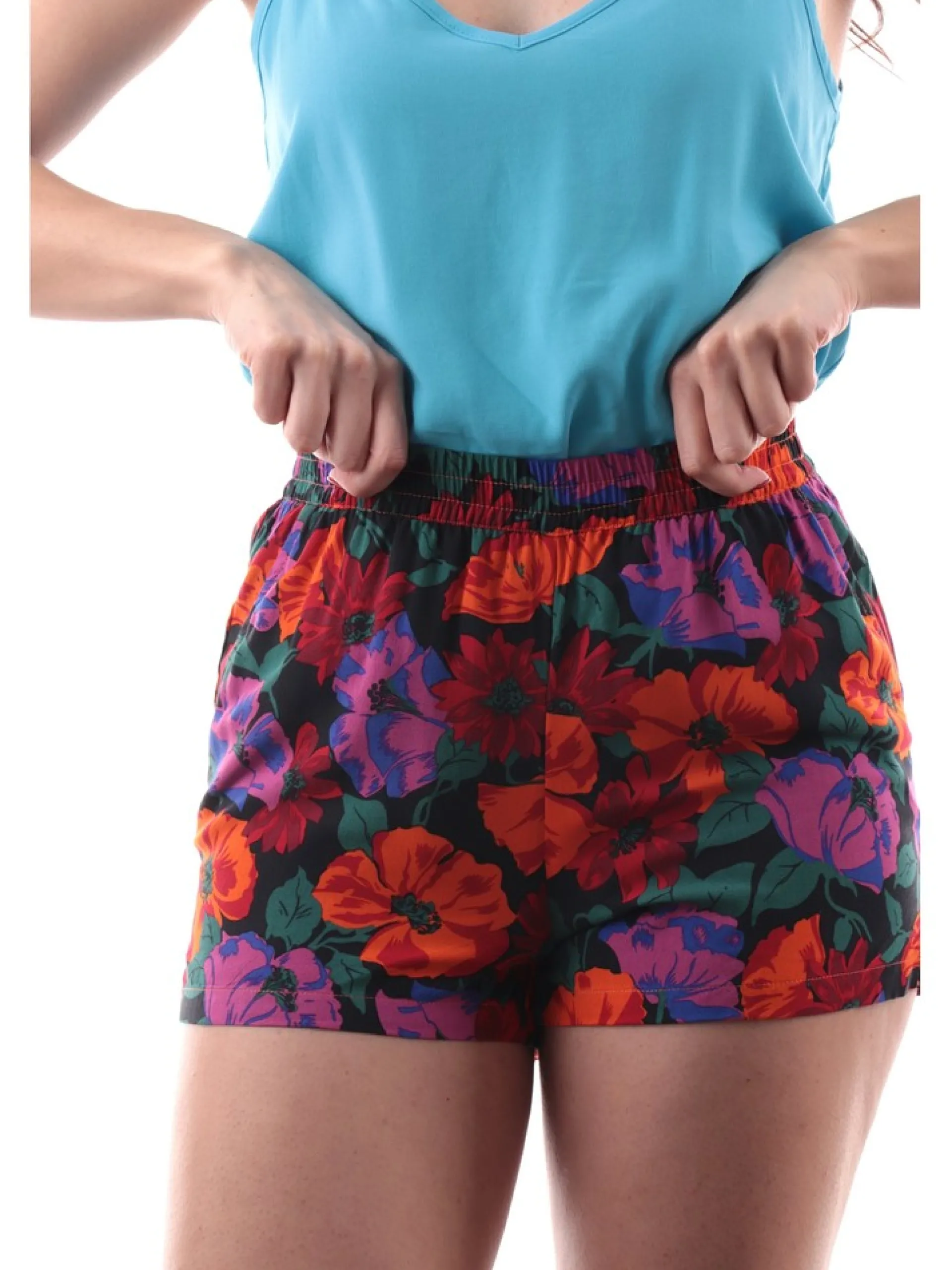 ONLY Shorts*Shorts neri da donna con fiori Life 15222183