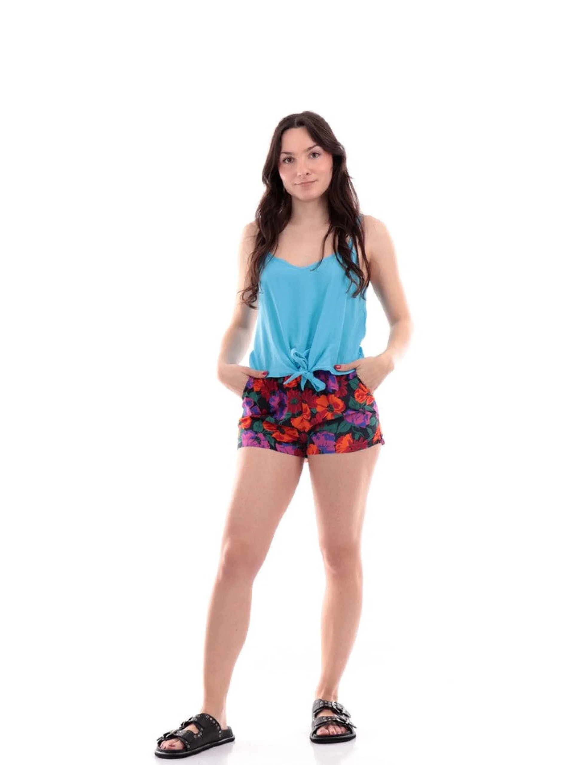 ONLY Shorts*Shorts neri da donna con fiori Life 15222183