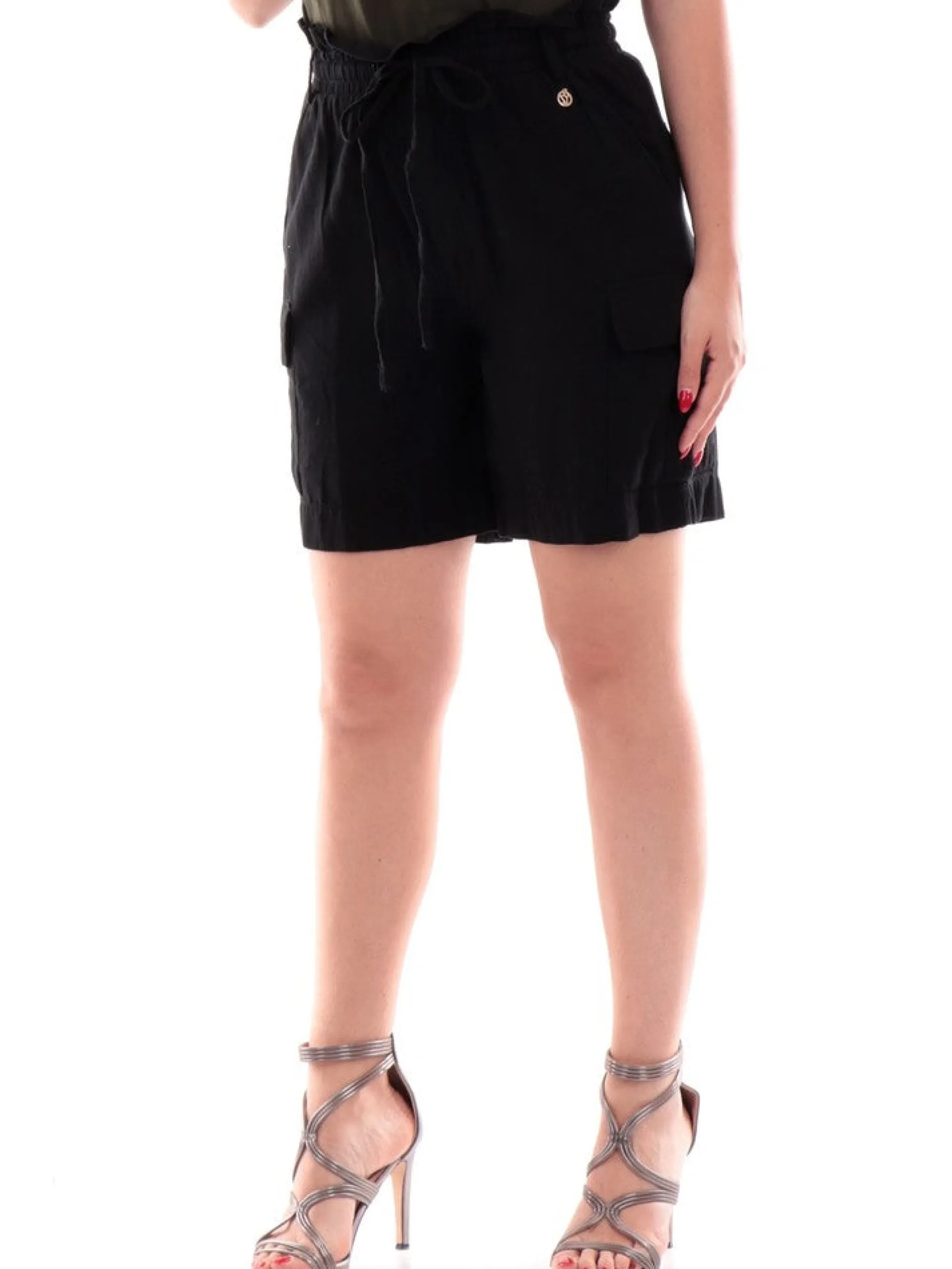 YES ZEE Shorts*Shorts neri da donna con risvolto P288J7000
