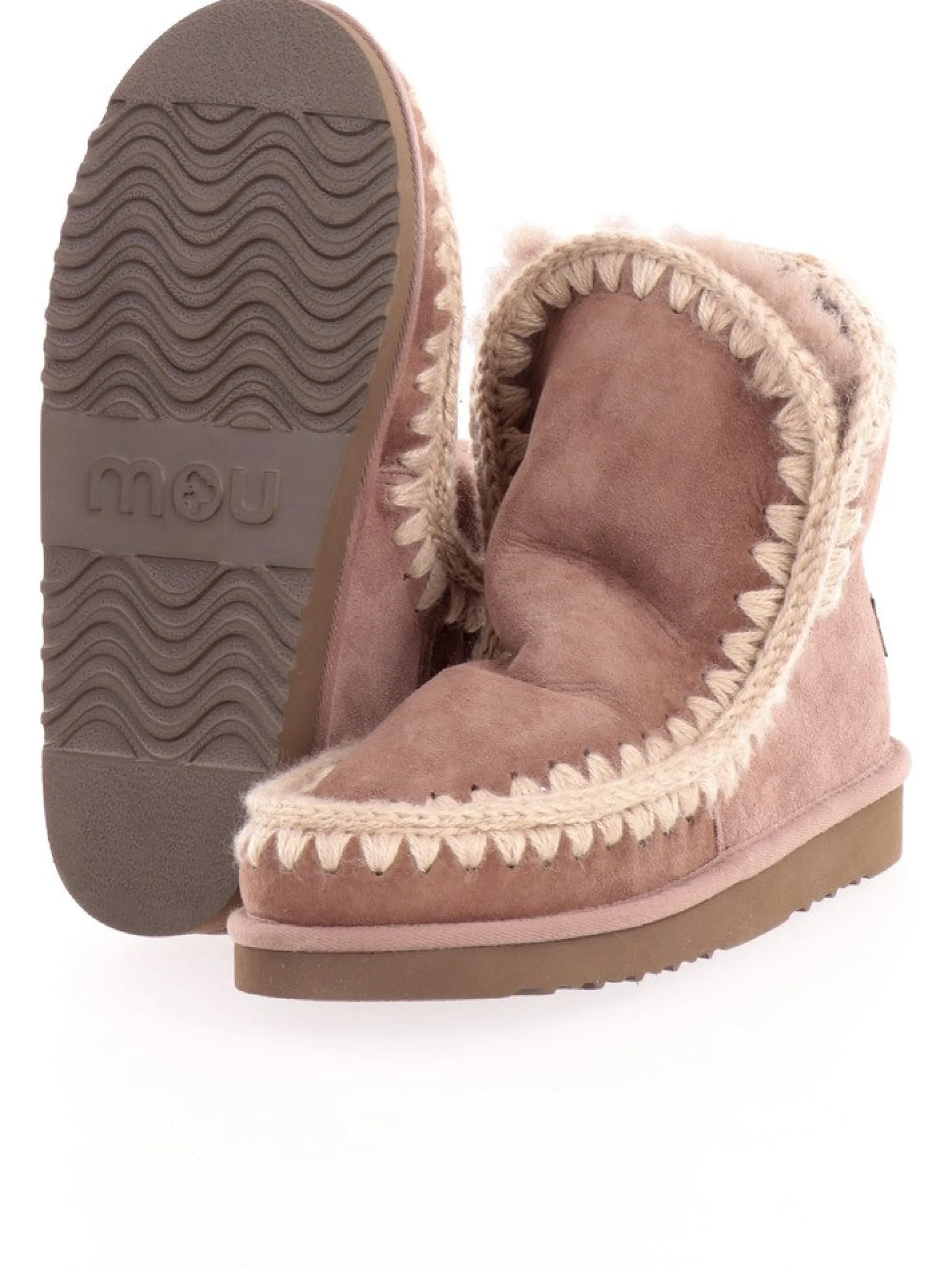 MOU Stivali*Stivali Tortora Eskimo da Donna bassi 101001-AELGRY