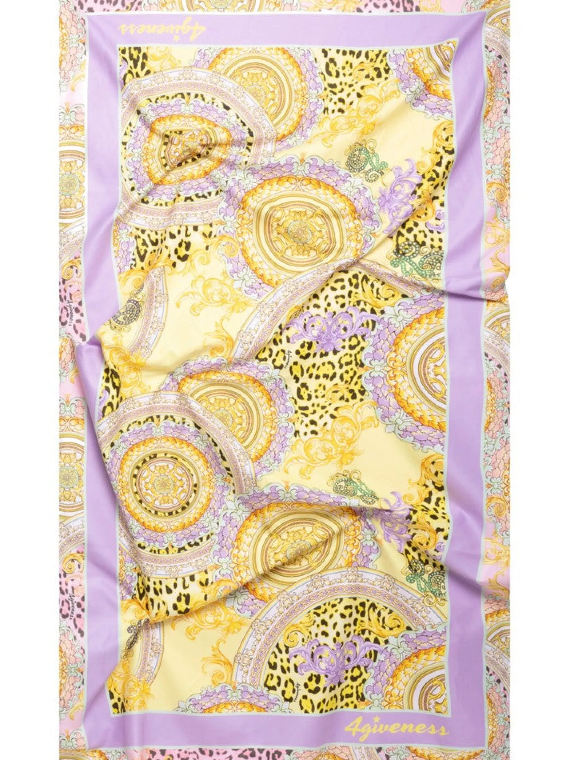 4GIVENESS Teli*Telo mare lilla floreale leopardato in microfibra Pretty FGAW3849
