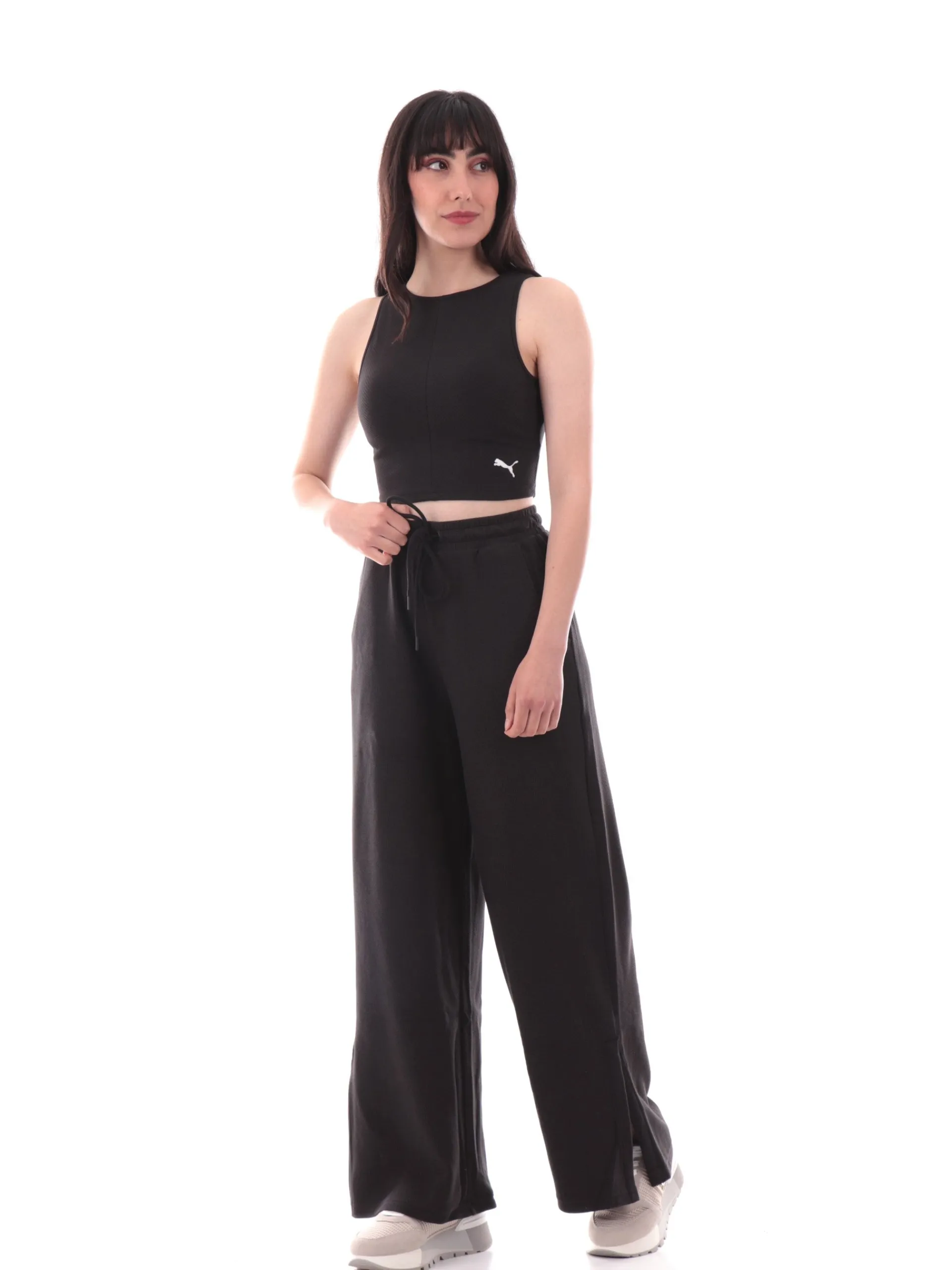 PUMA Maglie*Top crop nero da donna rigato 629765