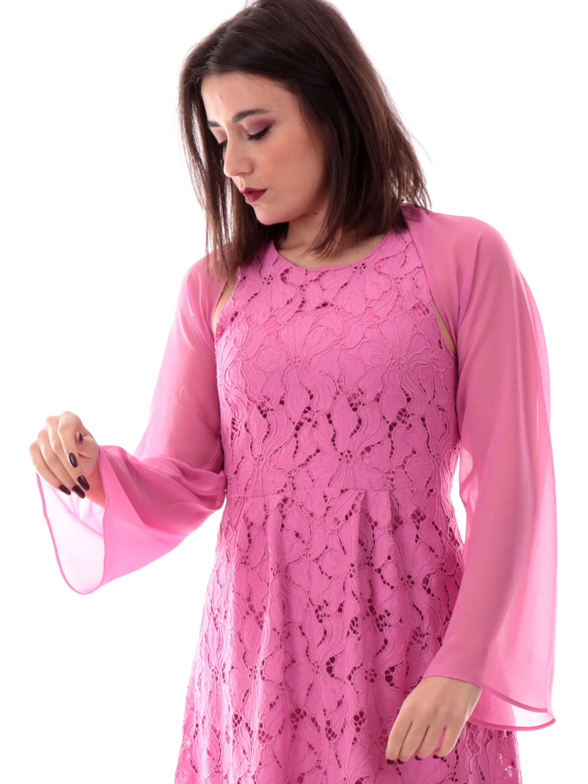 EMME MARELLA Maglie*Top fucsia coprispalle da donna raso JACKIE2