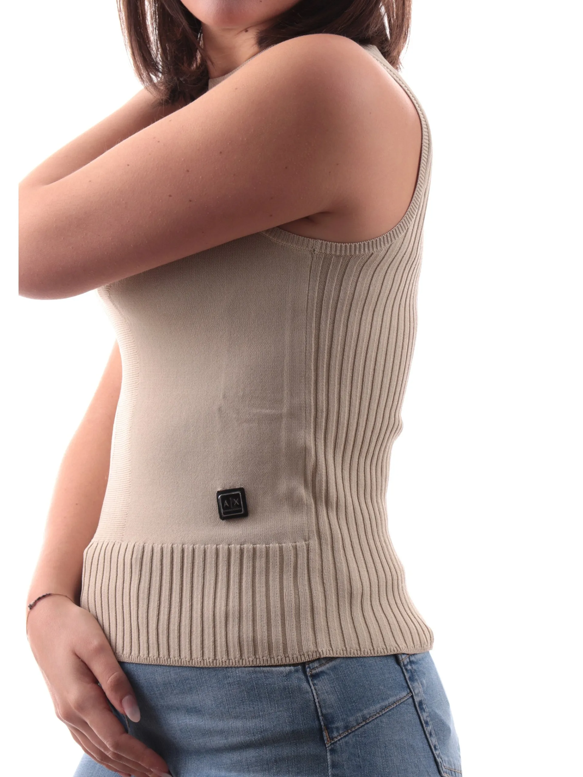 ARMANI EXCHANGE Maglie*Top in Maglia Beige da donna Tank top XW000118AF10352 U1095