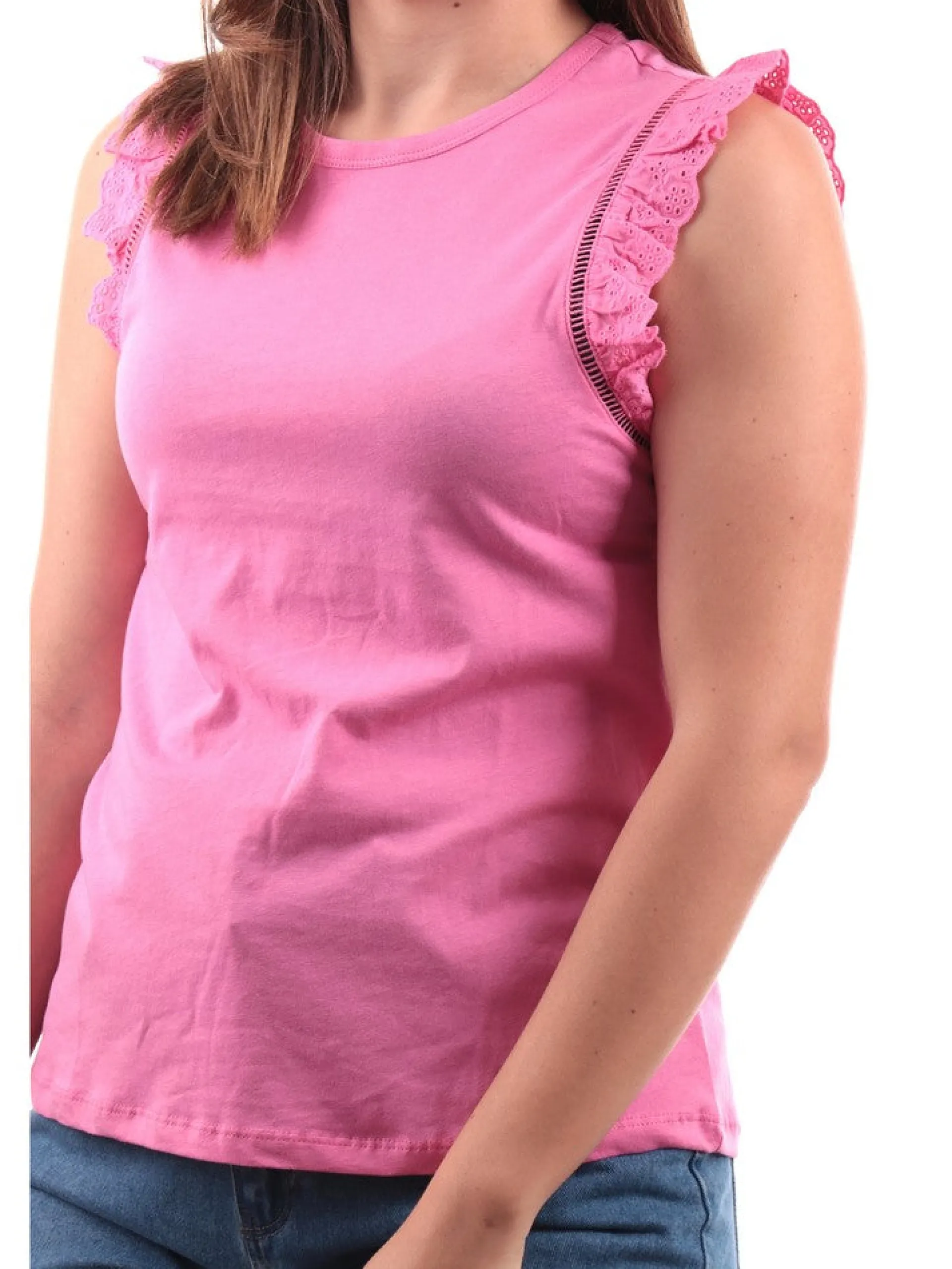 ONLY Maglie*Top maniche farfalla rosa da donna 15289579