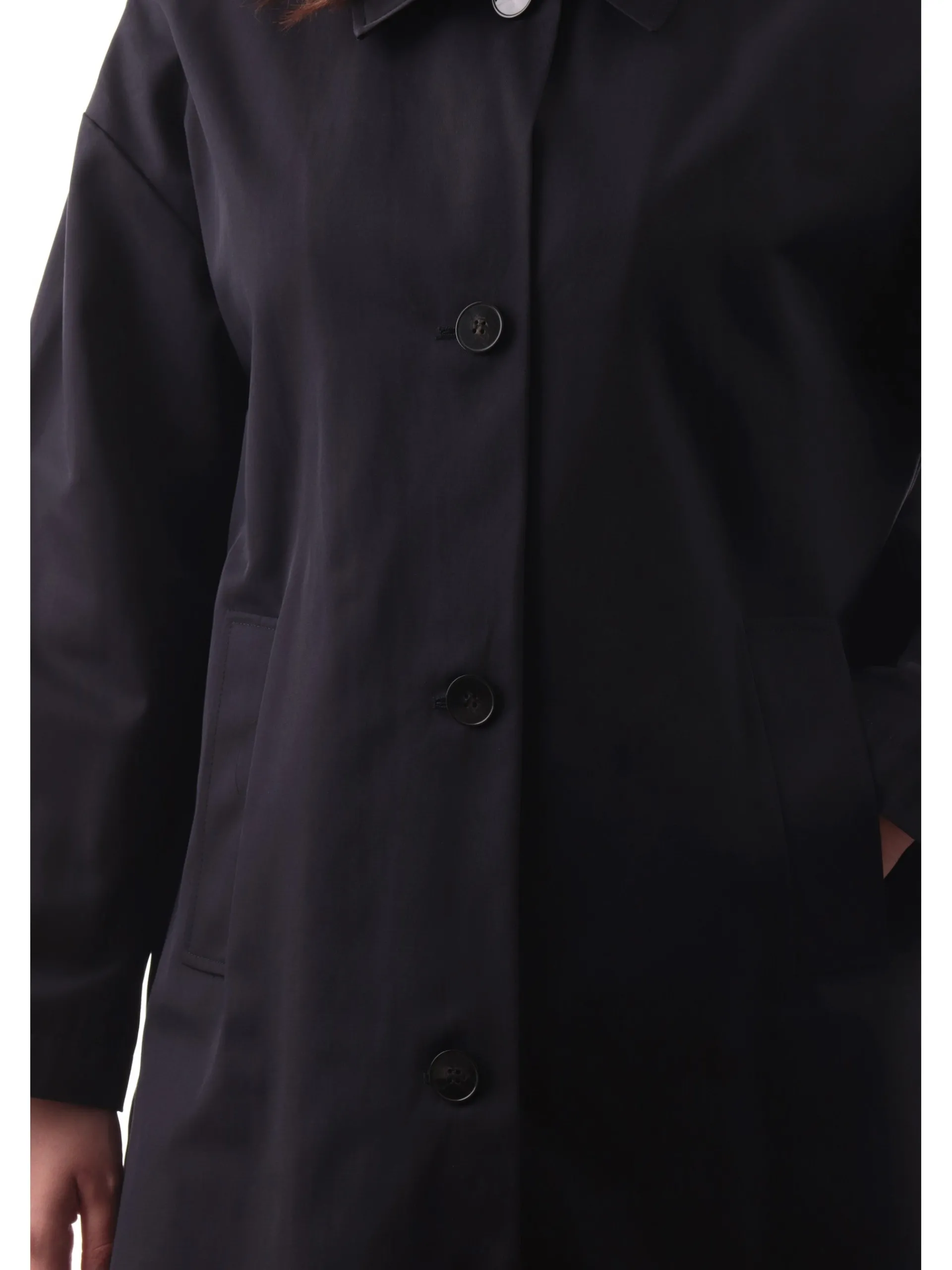 EMME MARELLA Cappotti*Trench blu da donna impermeabile con colletto e tasche