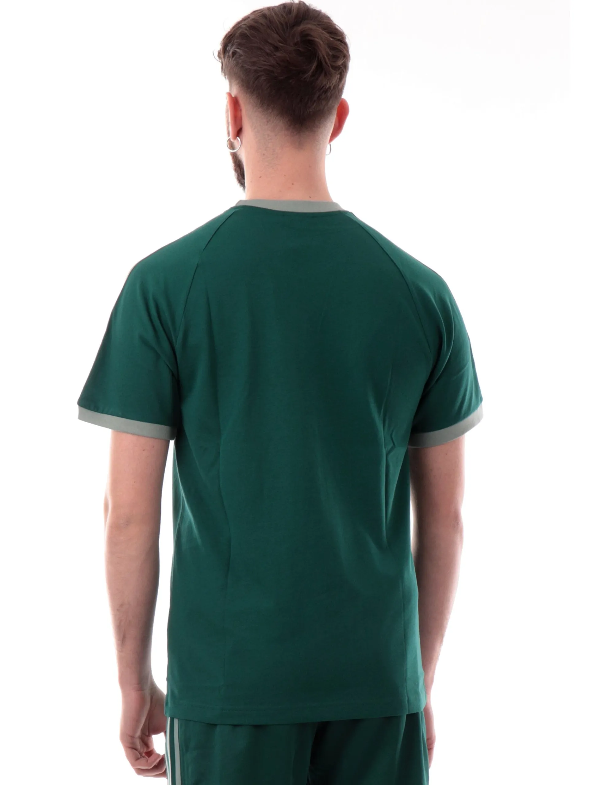 ADIDAS ORIGINALS T-Shirt*T-shirt Adidas verde vintage da uomo 3Stripes logo ricamato JN7017
