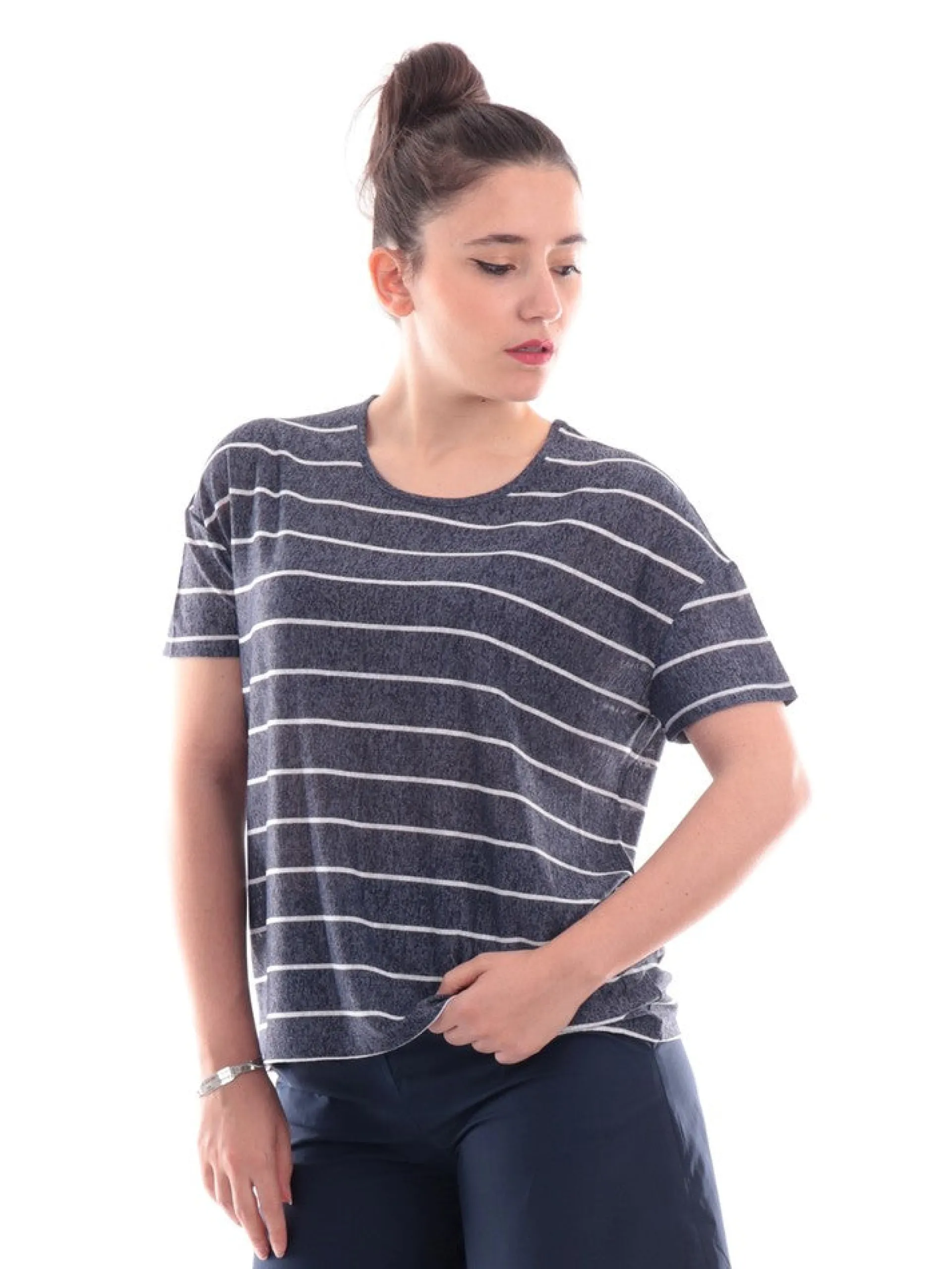 ANIS Maglie*T-shirt blu a righe da donna 2231556