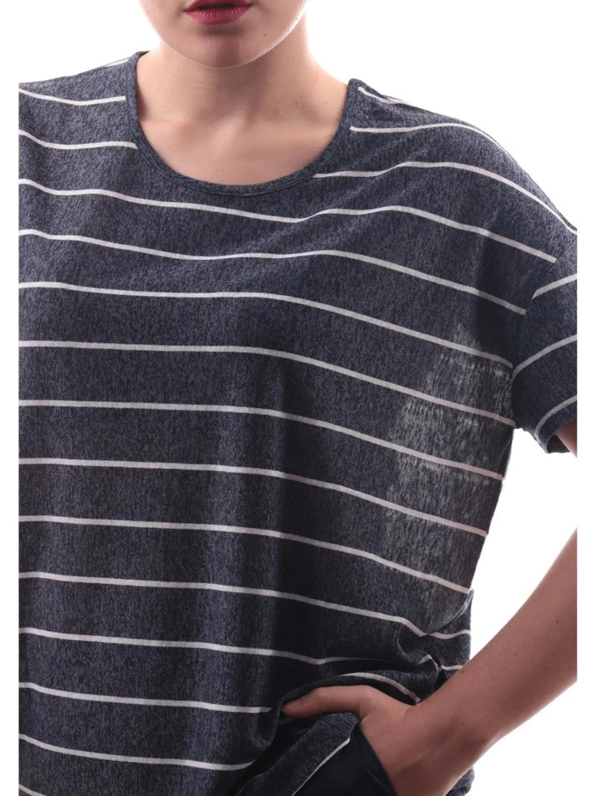 ANIS Maglie*T-shirt blu a righe da donna 2231556
