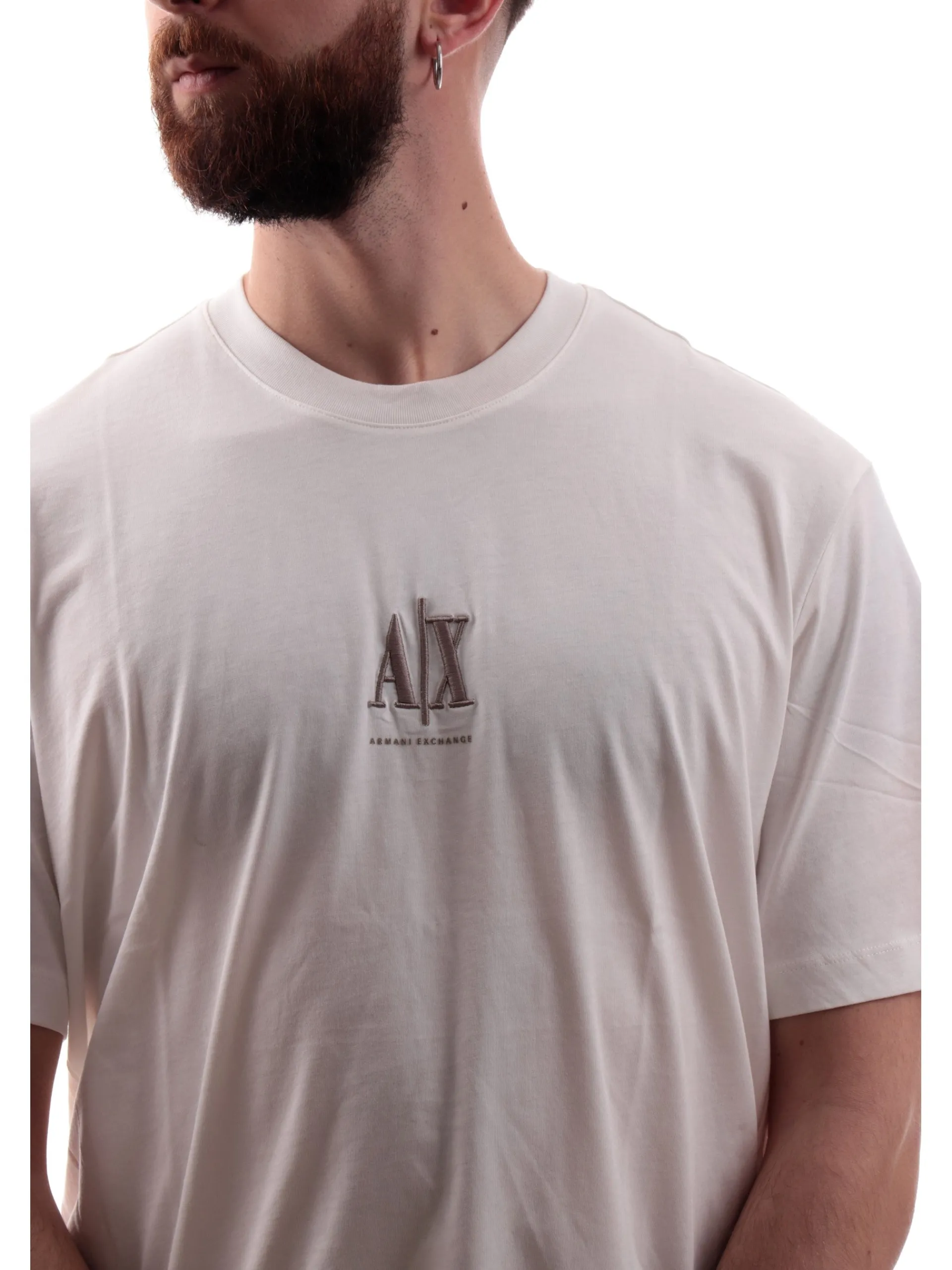 ARMANI EXCHANGE T-Shirt*T-shirt AX bianca da uomo logo ricamato XM000363AF12308
