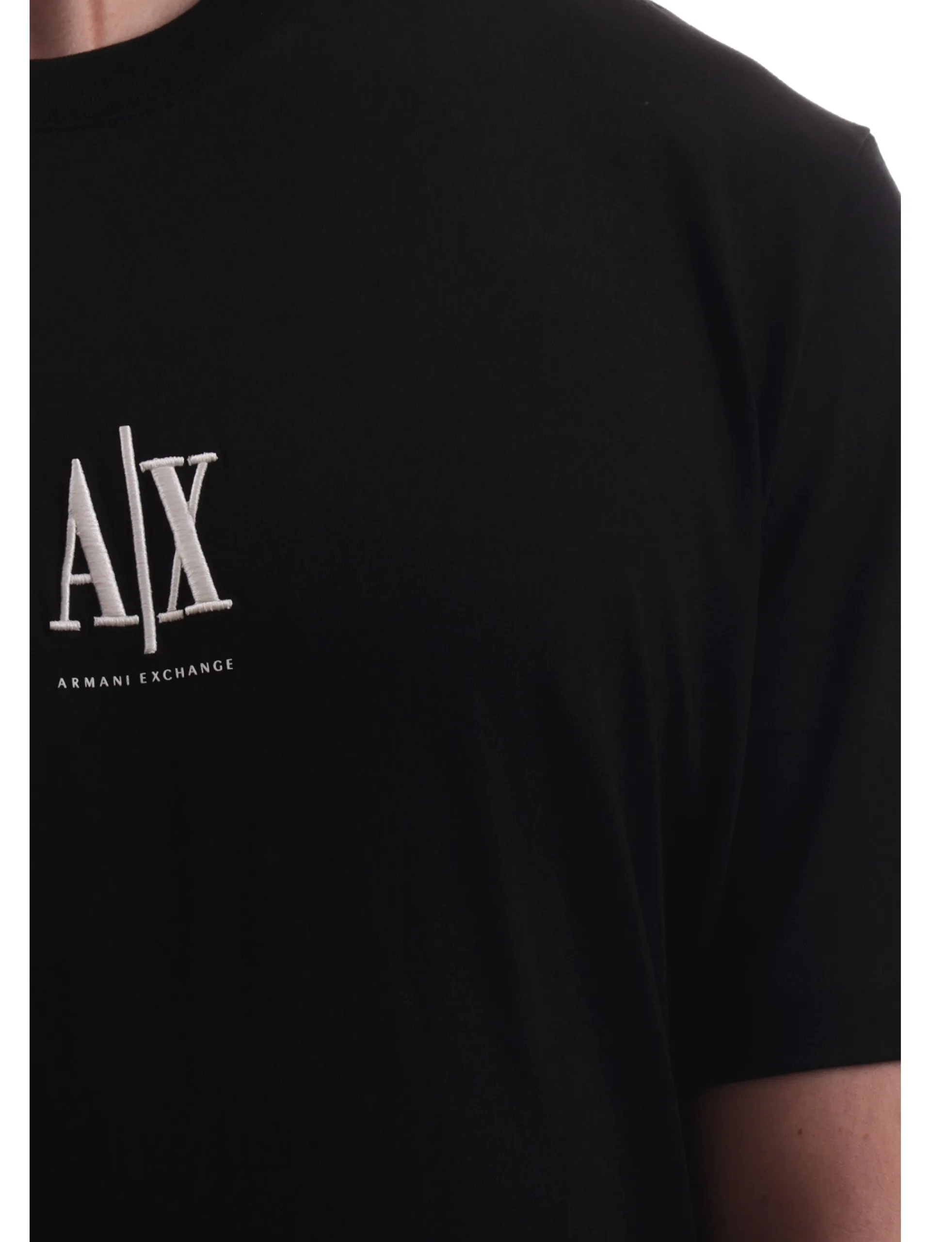 ARMANI EXCHANGE T-Shirt*T-shirt AX nera da uomo logo ricamato XM000363AF12308U