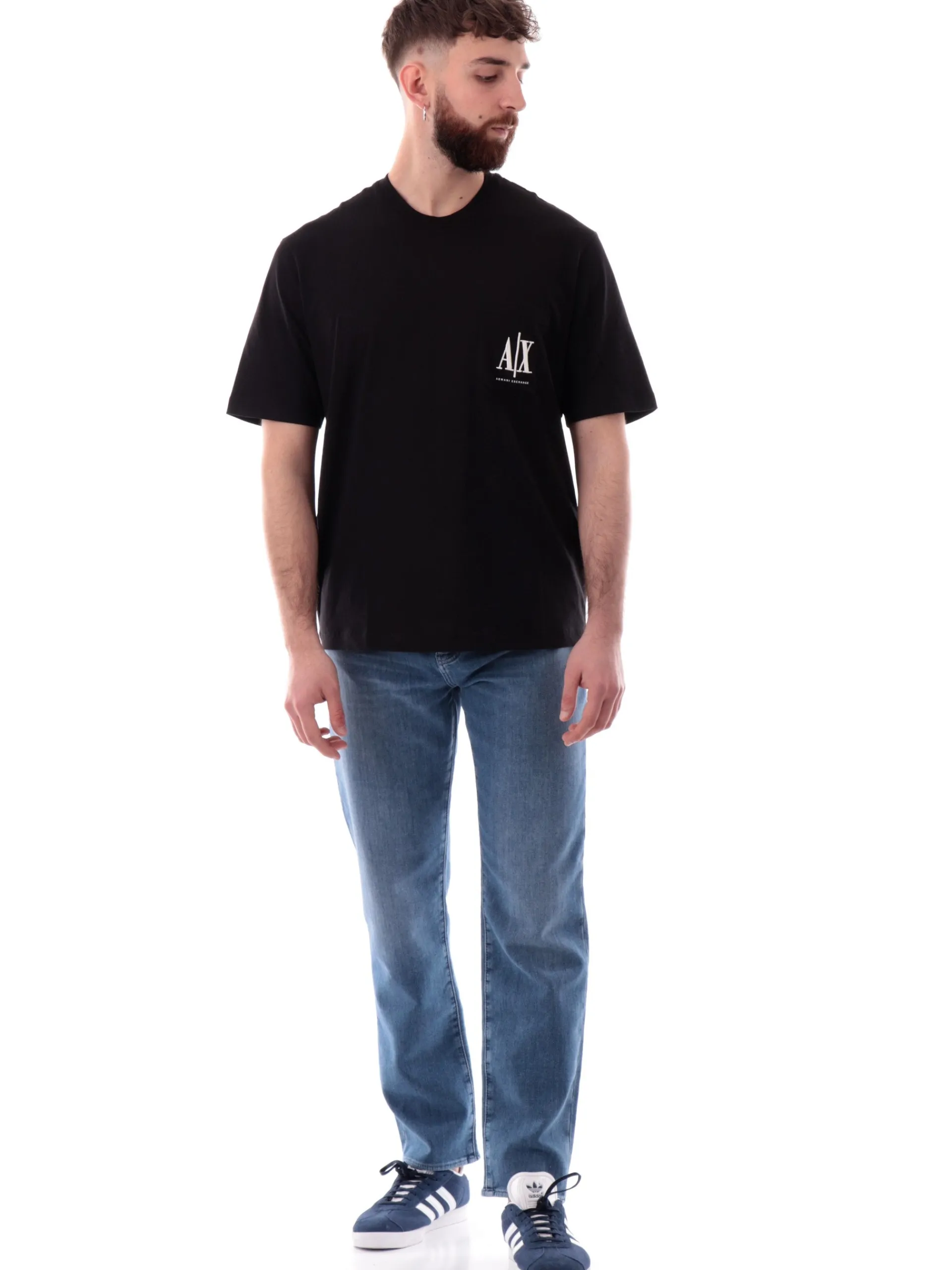 ARMANI EXCHANGE T-Shirt*T-shirt AX nera da uomo con taschino XM000366AF12308U