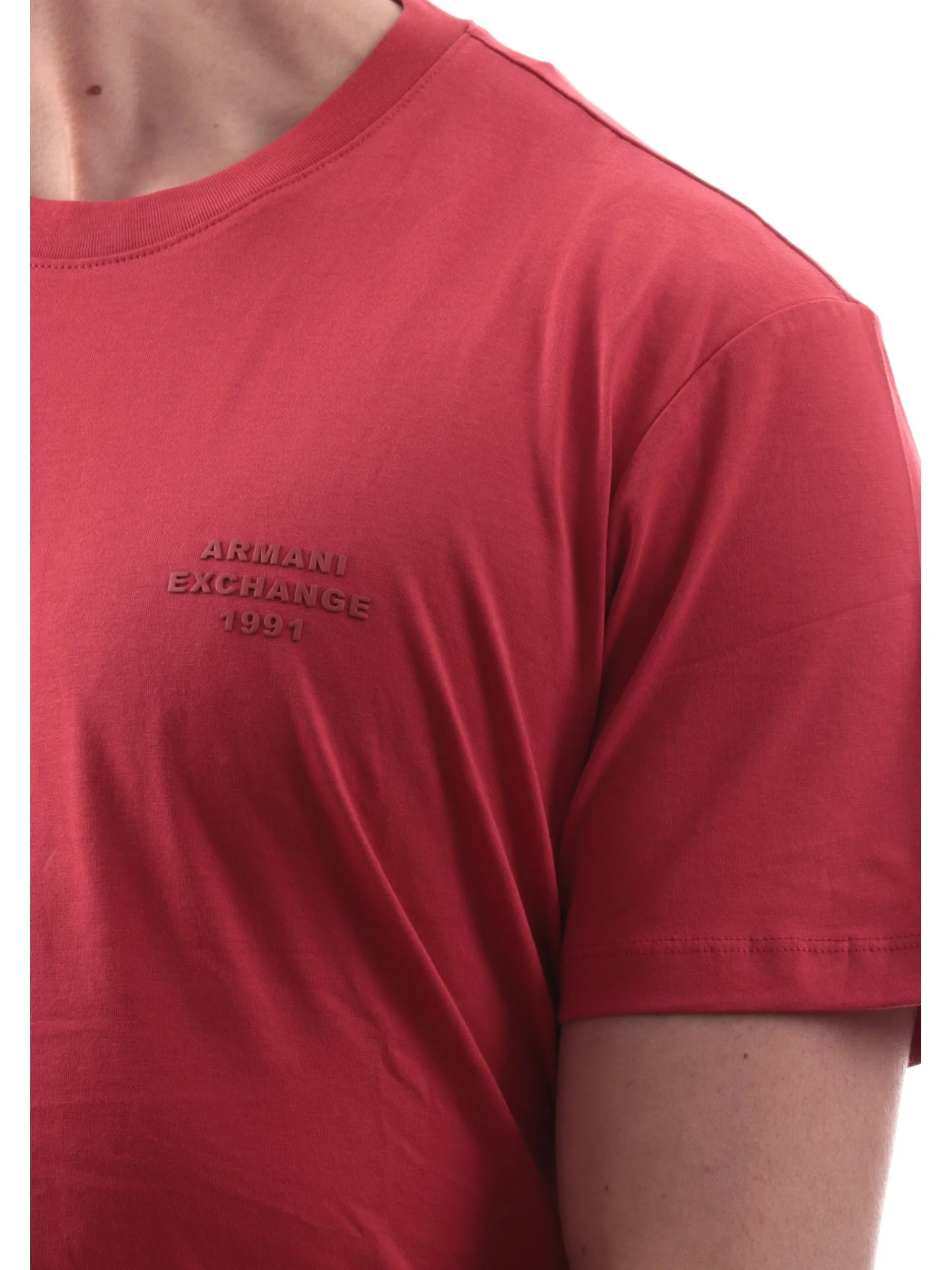 ARMANI EXCHANGE T-Shirt*T-shirt AX rossa da uomo logo AX gommato XM000752AF12308