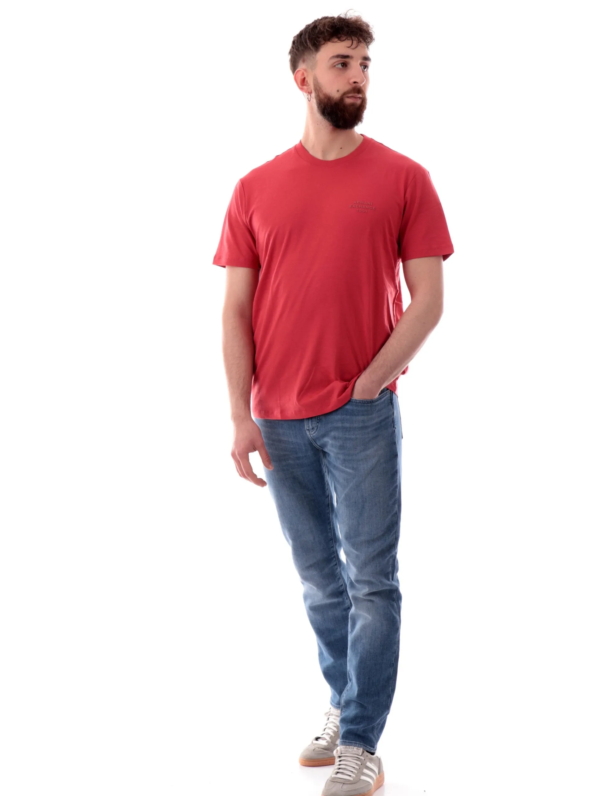 ARMANI EXCHANGE T-Shirt*T-shirt AX rossa da uomo logo AX gommato XM000752AF12308