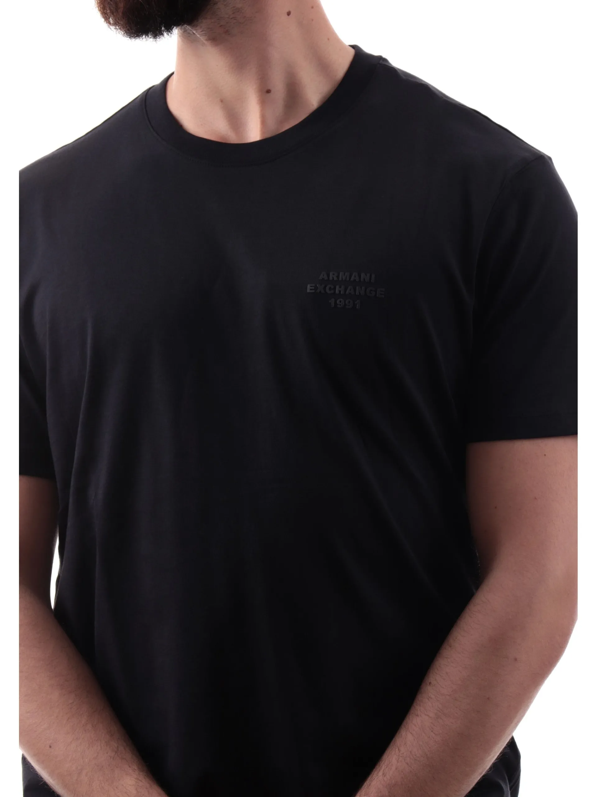ARMANI EXCHANGE T-Shirt*T-shirt AX blu da uomo logo AX gommato XM000752AF12308