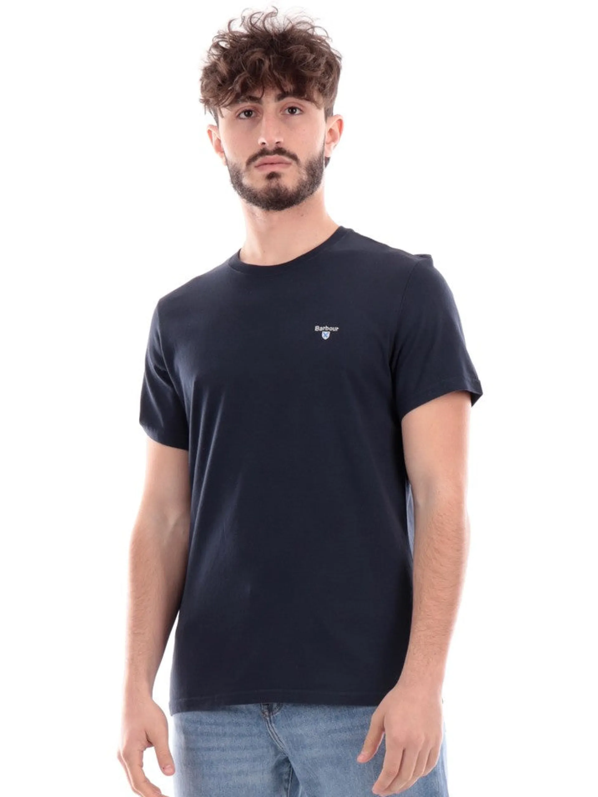 BARBOUR T-Shirt*T-shirt blu da uomo con logo MTS0670