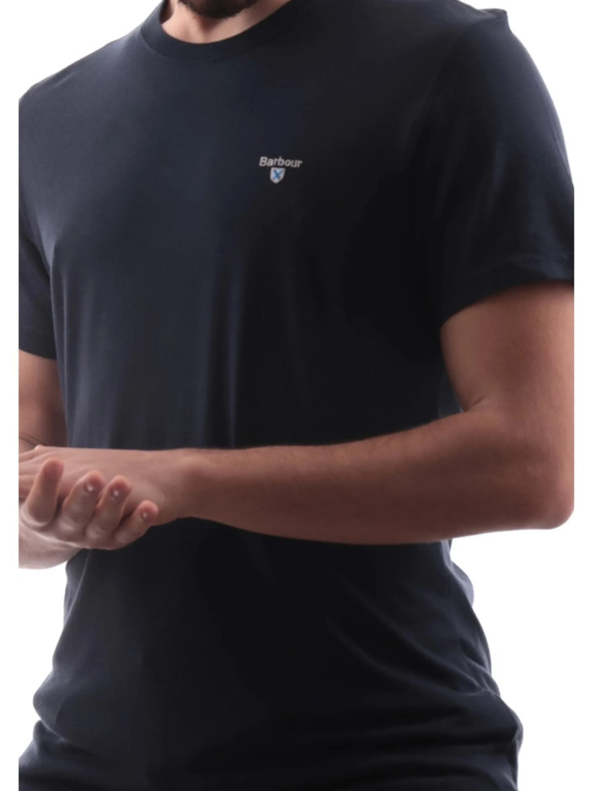 BARBOUR T-Shirt*T-shirt blu da uomo con logo MTS0670