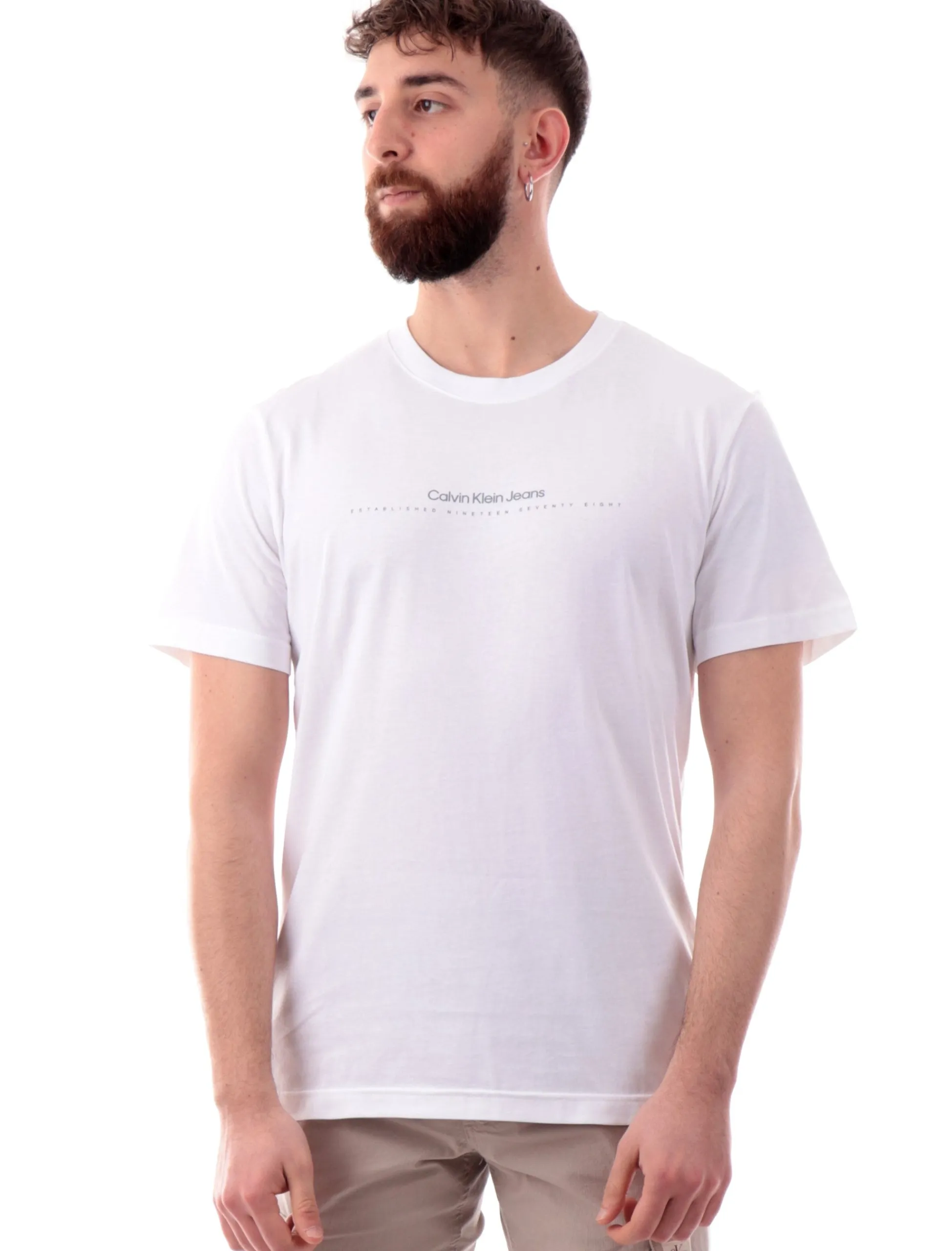 CALVIN KLEIN T-Shirt*T-shirt bianca da uomo Minimal Logo J30J327075