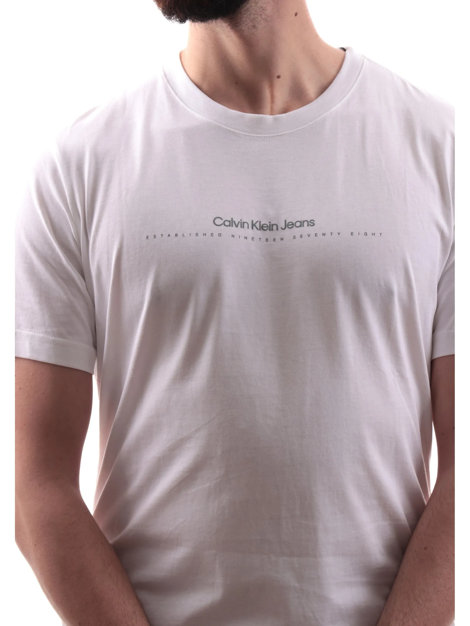 CALVIN KLEIN T-Shirt*T-shirt bianca da uomo Minimal Logo J30J327075