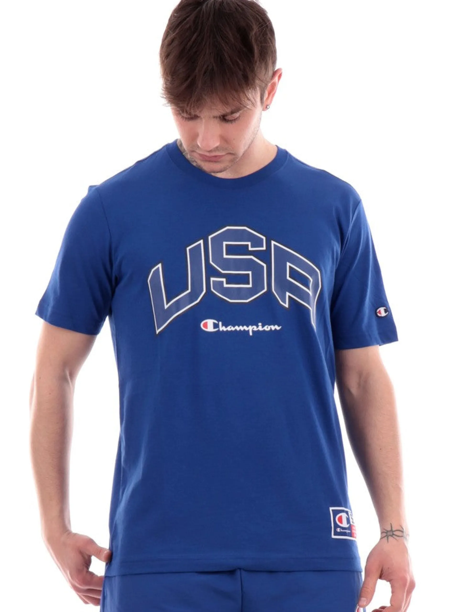 CHAMPION T-Shirt*T-shirt blu da uomo USA 219747