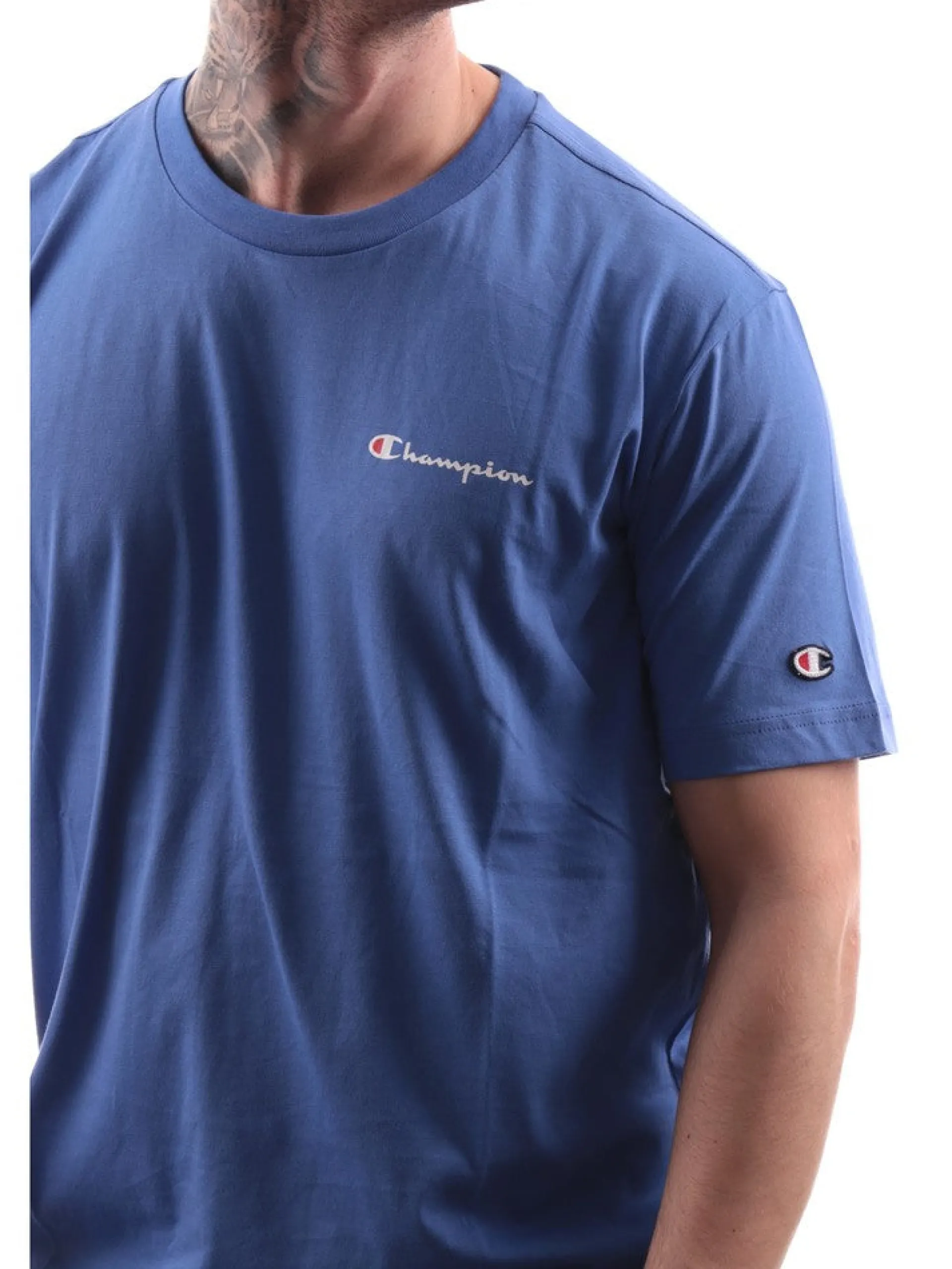CHAMPION T-Shirt*T-Shirt blu da uomo con logo 219838