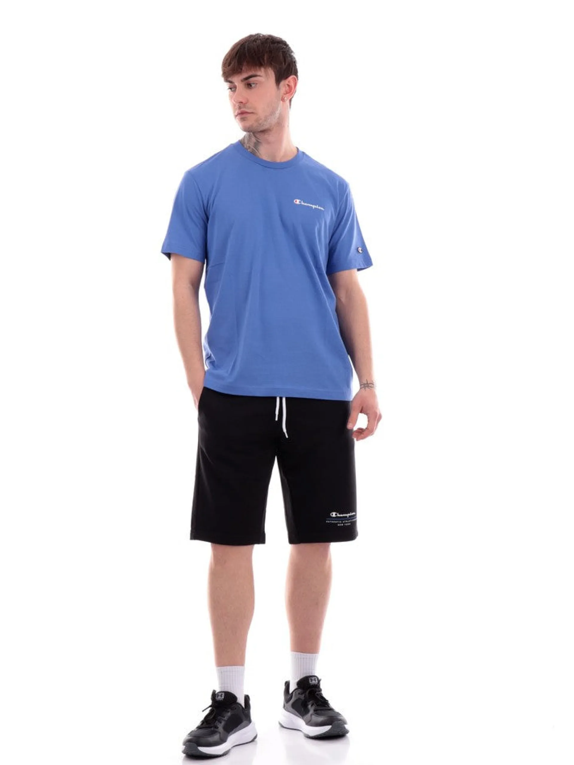 CHAMPION T-Shirt*T-Shirt blu da uomo con logo 219838
