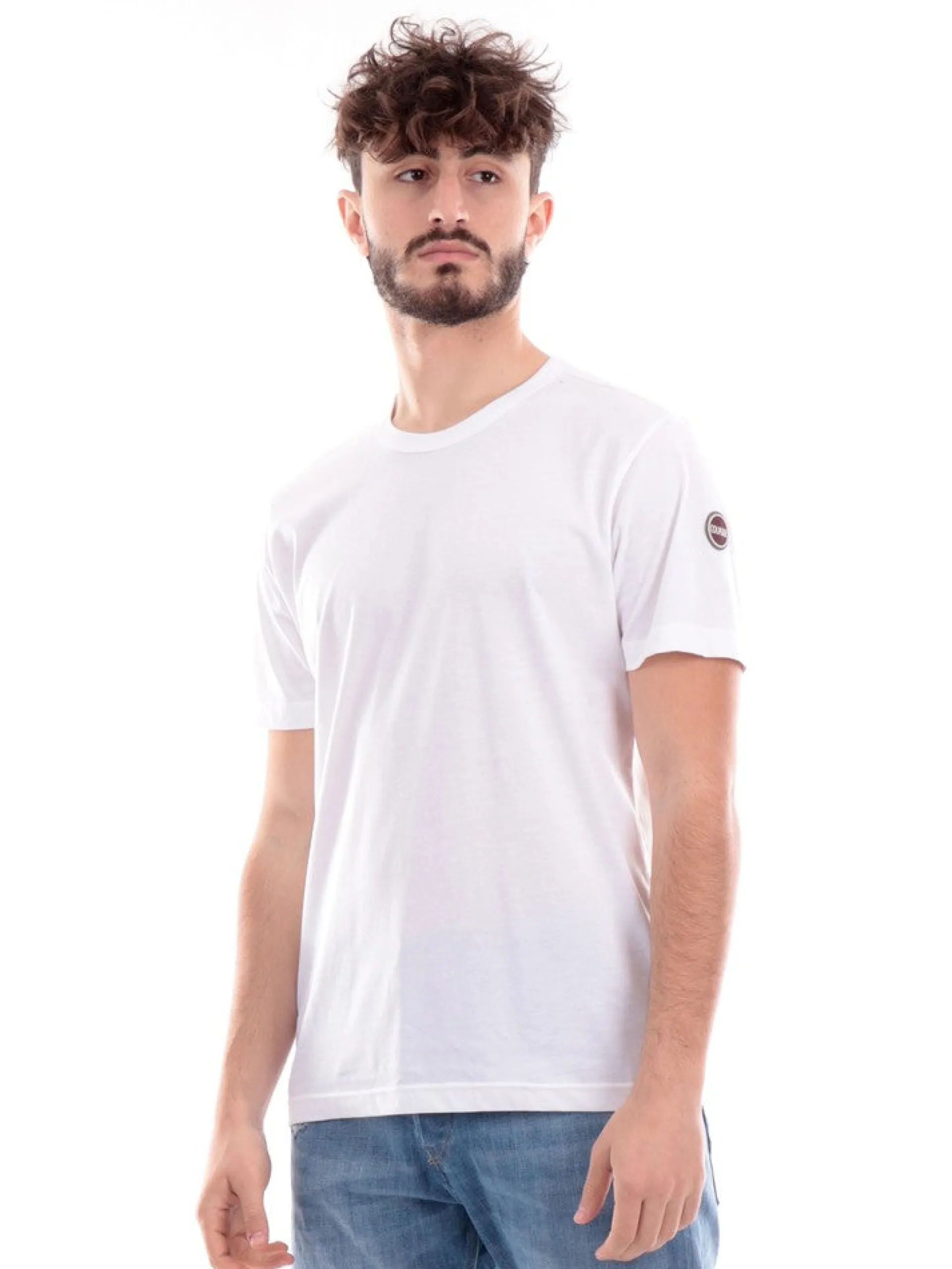 COLMAR T-Shirt*T-shirt bianca da uomo con patch 75406SH