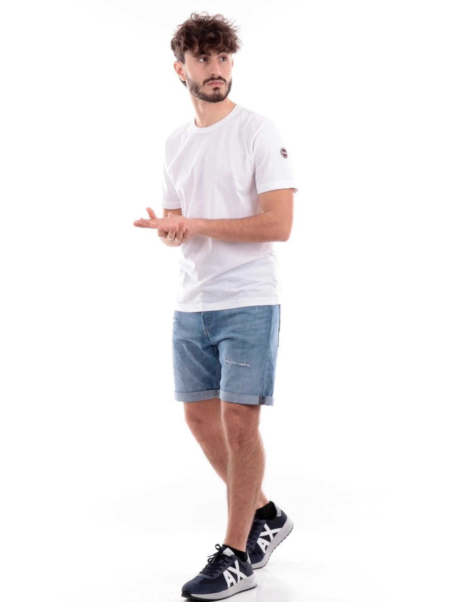COLMAR T-Shirt*T-shirt bianca da uomo con patch 75406SH