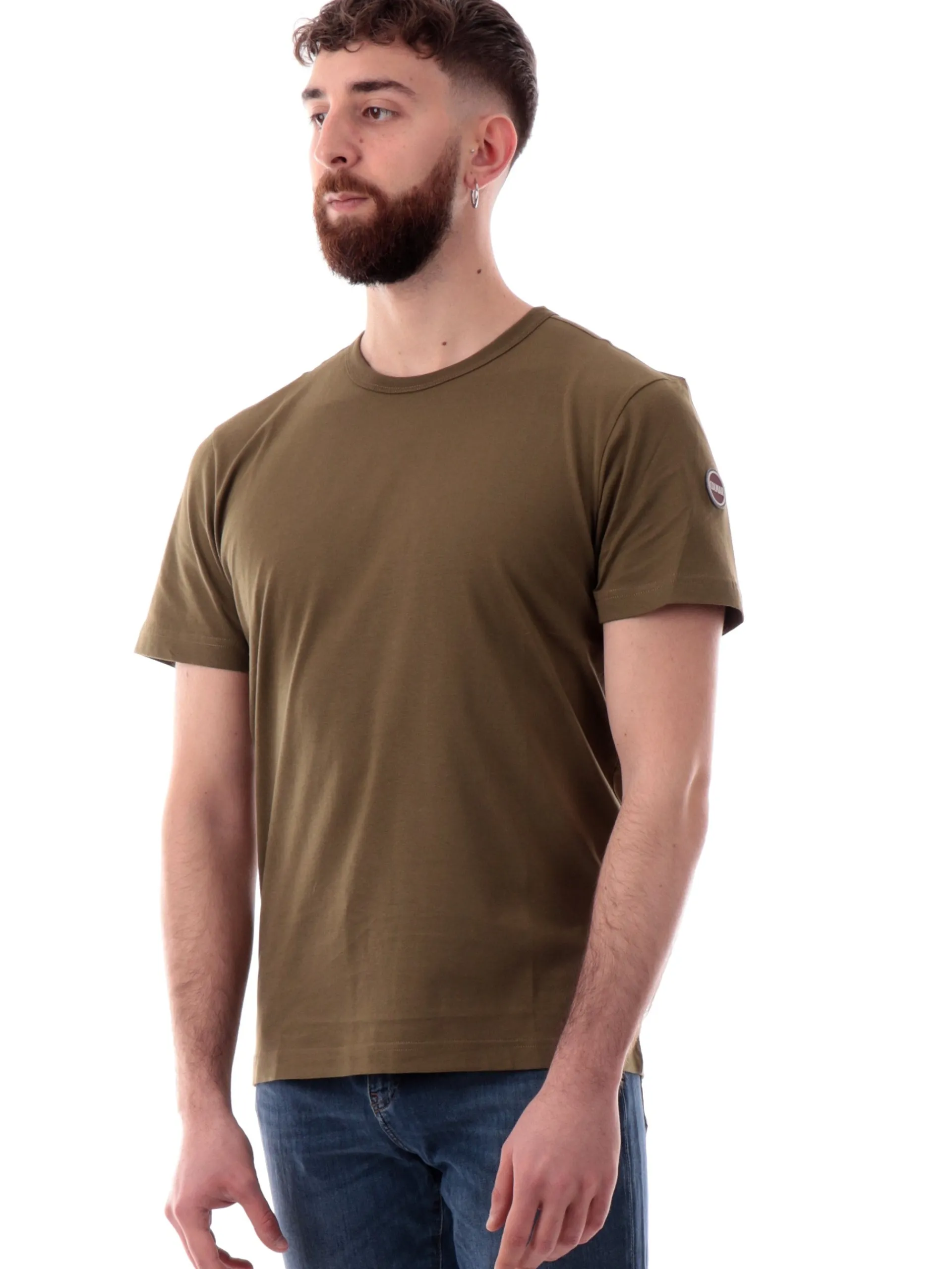 COLMAR T-Shirt*T-shirt verde da uomo con patch 75406SH