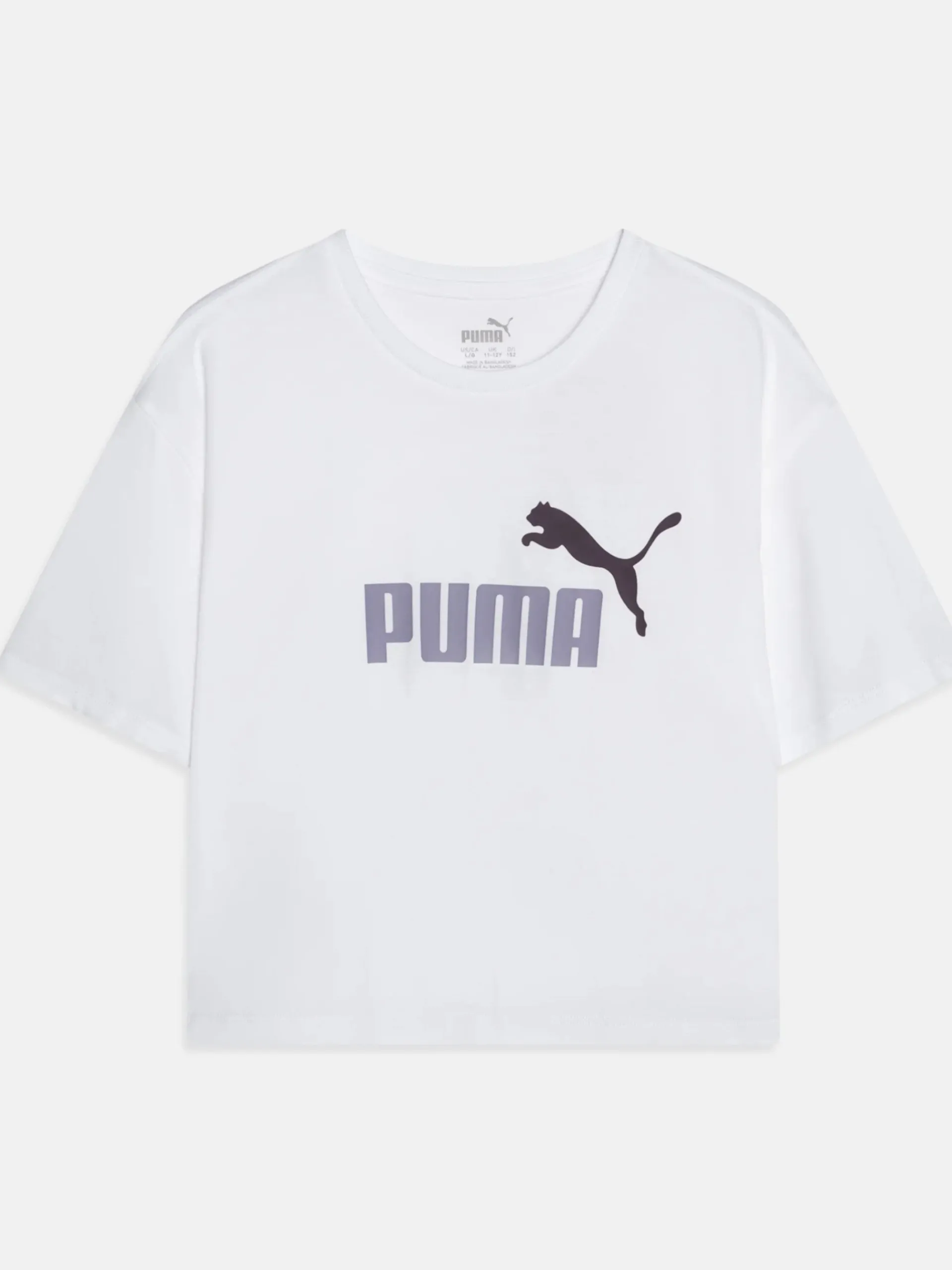 PUMA T-Shirt*T-Shirt crop bianca da bambina a tinta unita 845346