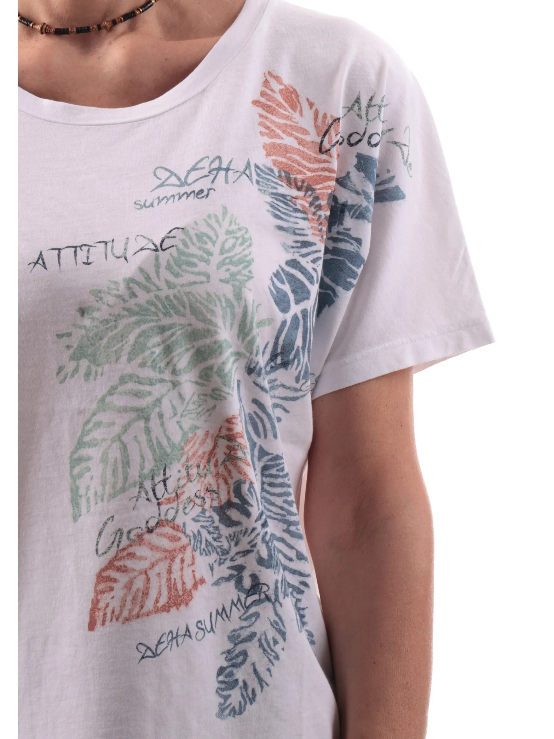 DEHA T-Shirt*T-shirt bianca da donna con maxi stampa D22463