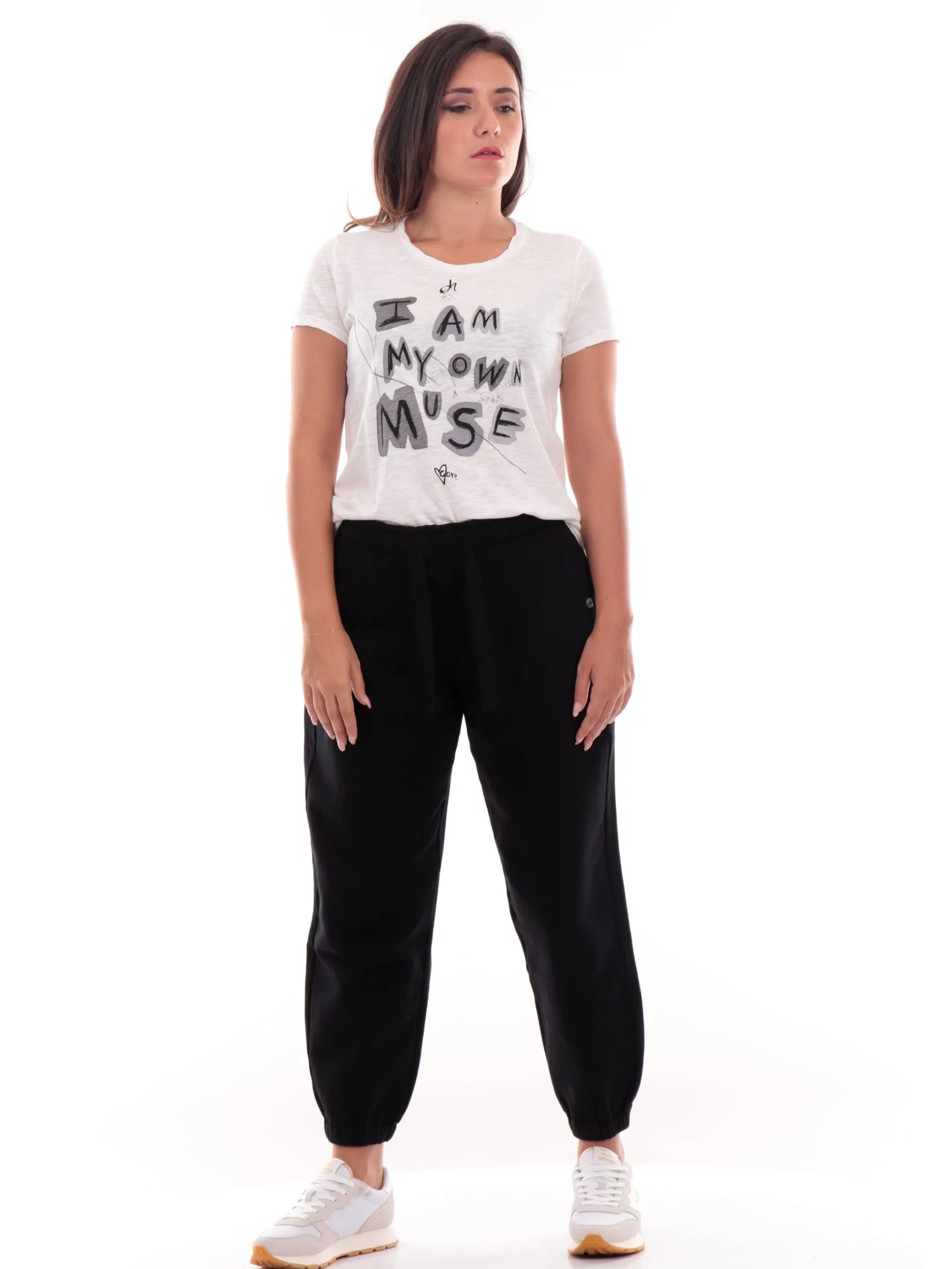 DEHA T-Shirt*T-Shirt bianca da Donna stampa glitter A00590