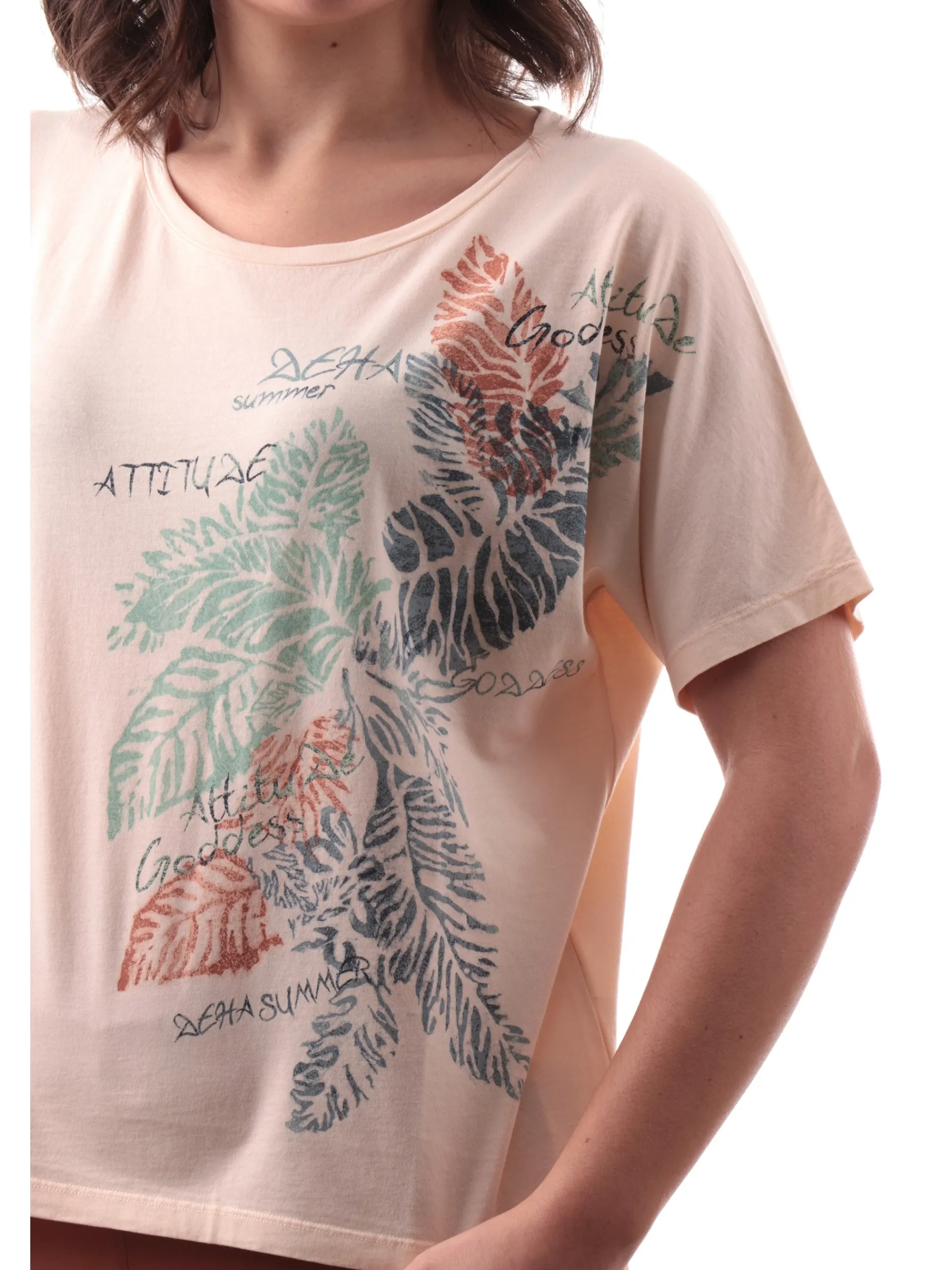 DEHA T-Shirt*T-shirt Rosa da donna con maxi stampa D22463