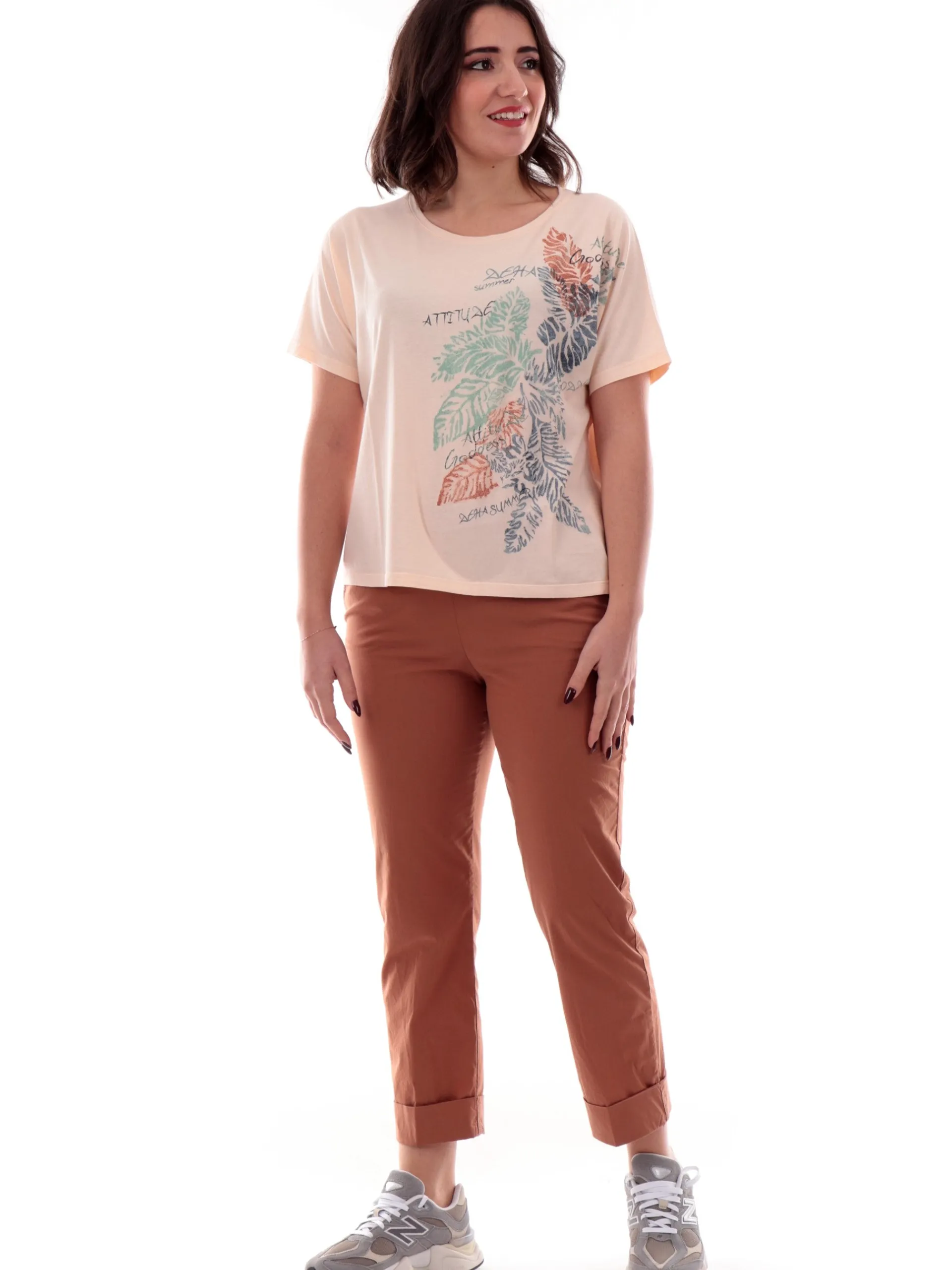 DEHA T-Shirt*T-shirt Rosa da donna con maxi stampa D22463