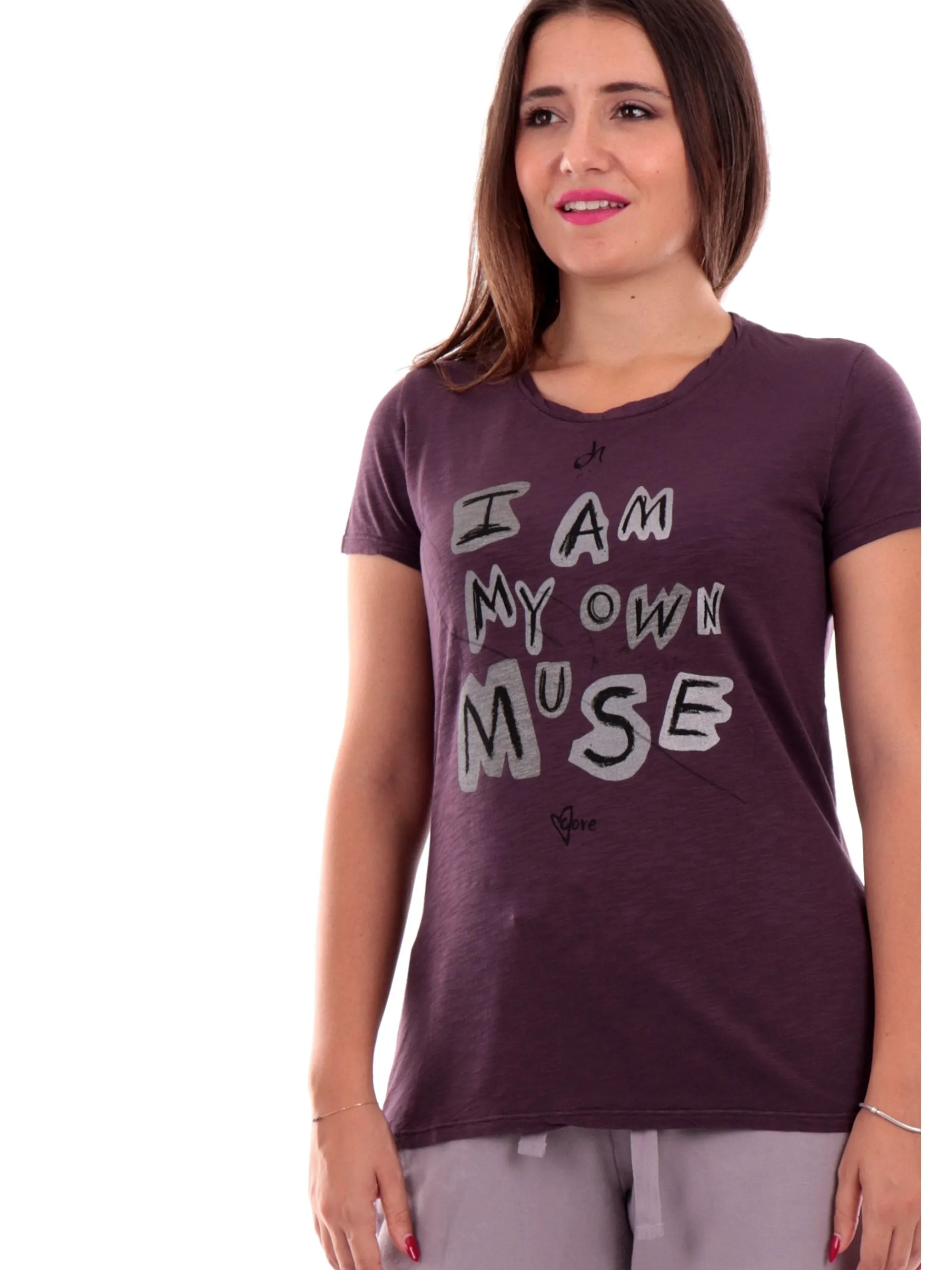 DEHA T-Shirt*T-shirt viola da donna con stampa A00590