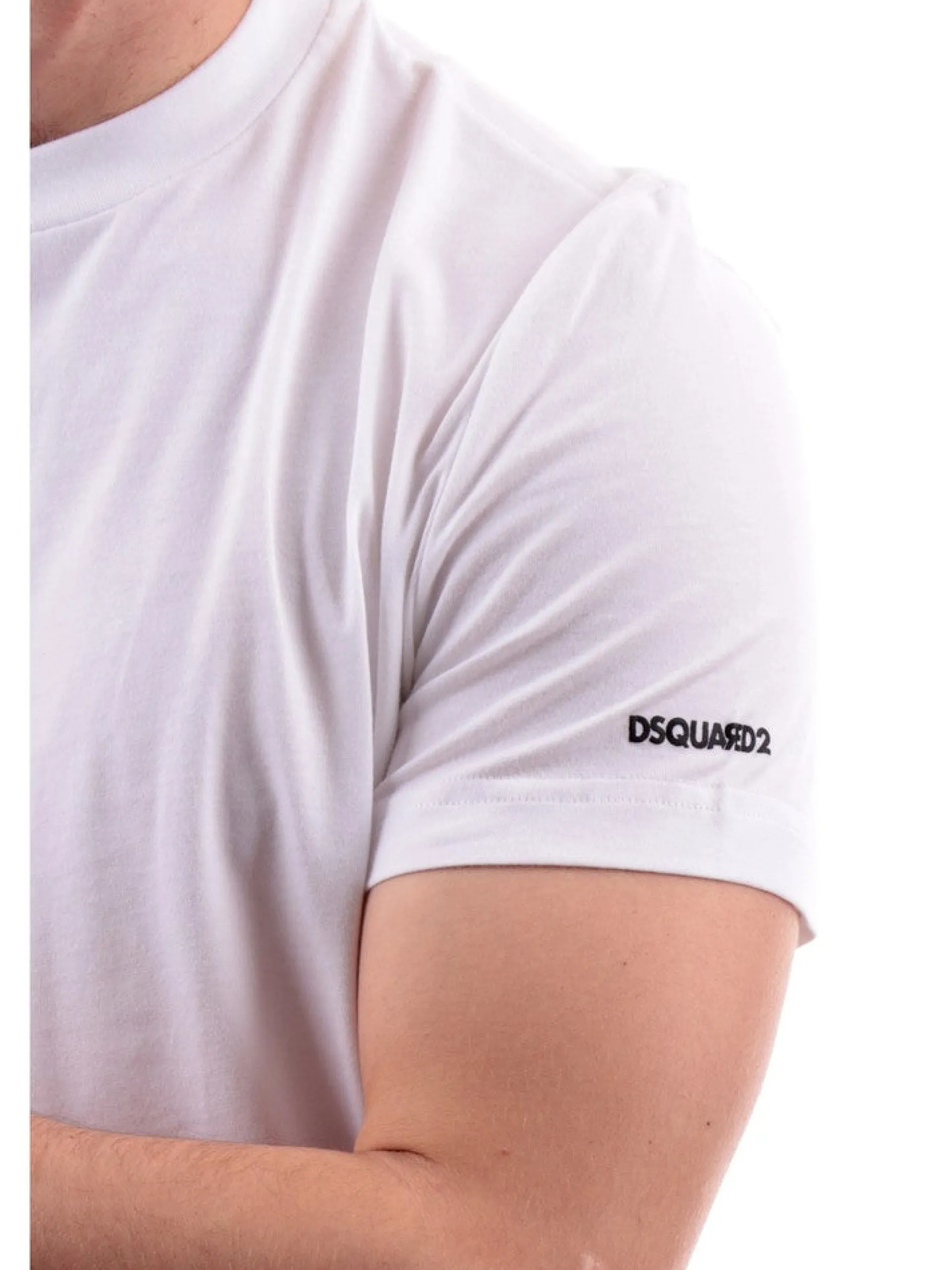 DSQUARED T-Shirt*T-shirt bianca da uomo logo stampato D9M205190