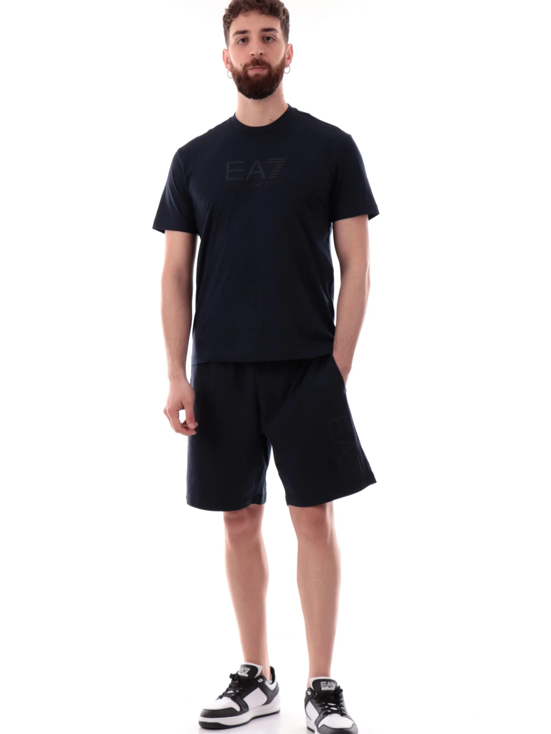 EMPORIO ARMANI 7 T-Shirt*T-shirt Emporio Armani EA7 blu da uomo patch gommato 7M000224AF10375