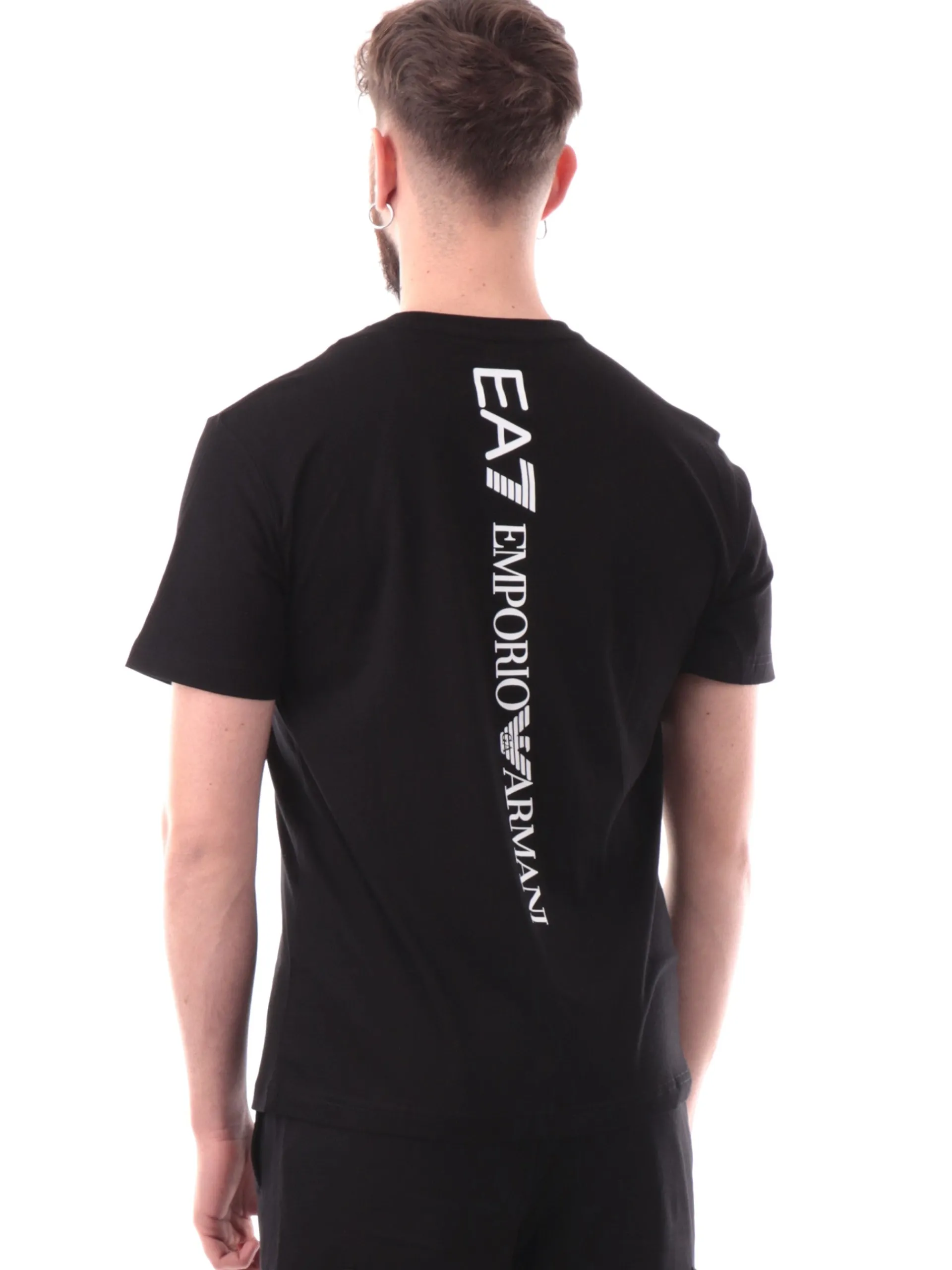 EMPORIO ARMANI 7 T-Shirt*T-shirt Emporio Armani nera da uomo logo davanti e dietro 7M000567AF10375