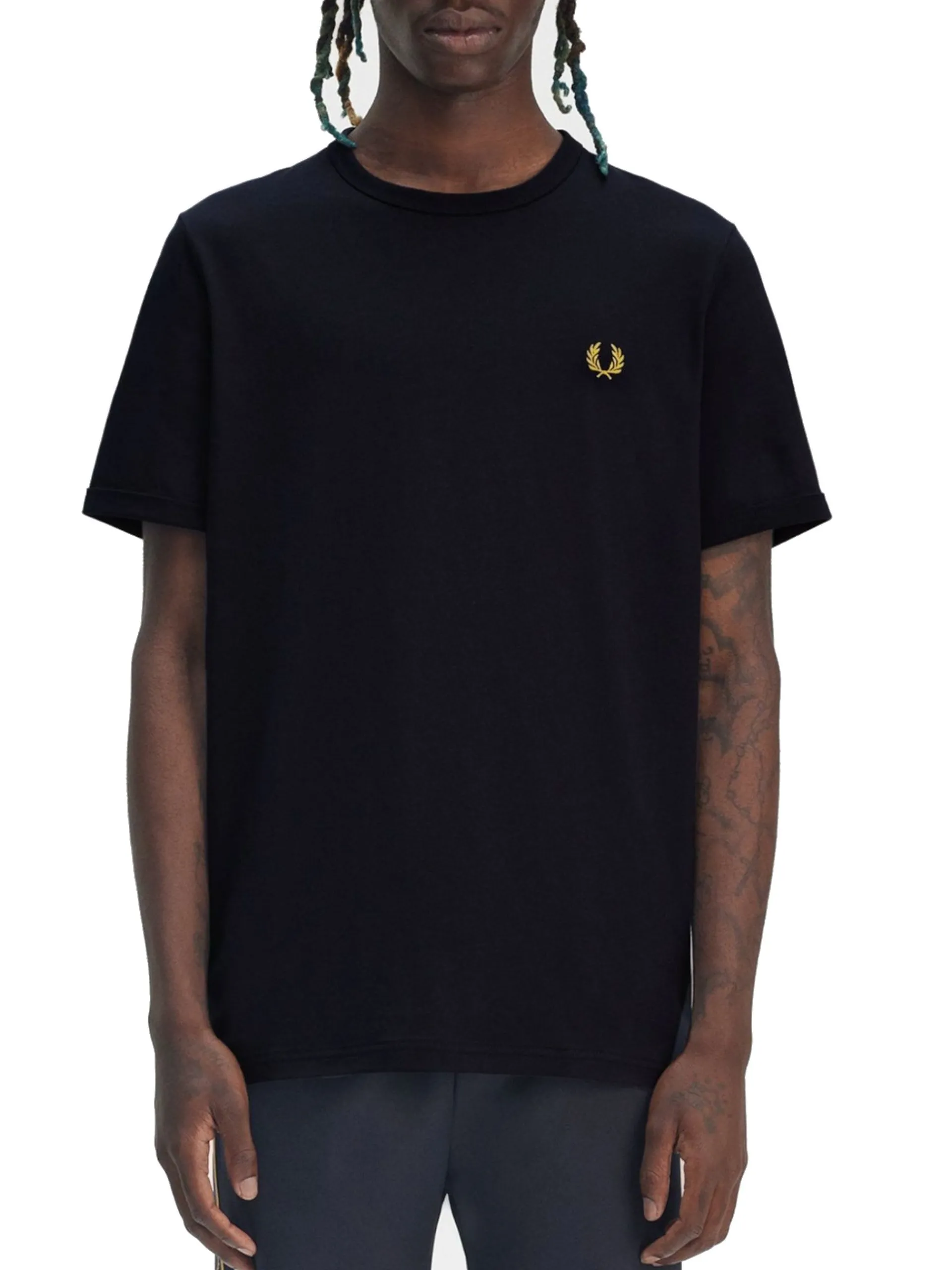 FRED PERRY T-Shirt*T-shirt blu navy da uomo Ringer M3519