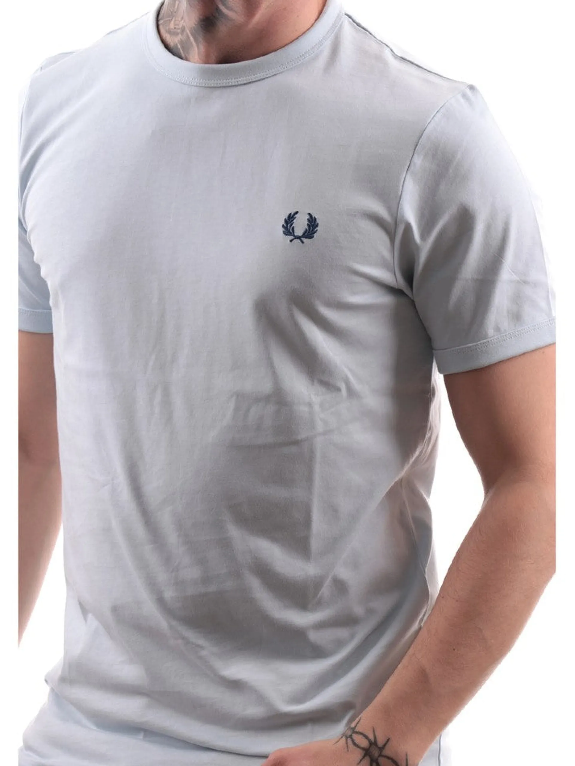 FRED PERRY T-Shirt*T-shirt celeste da uomo Ringer M3519