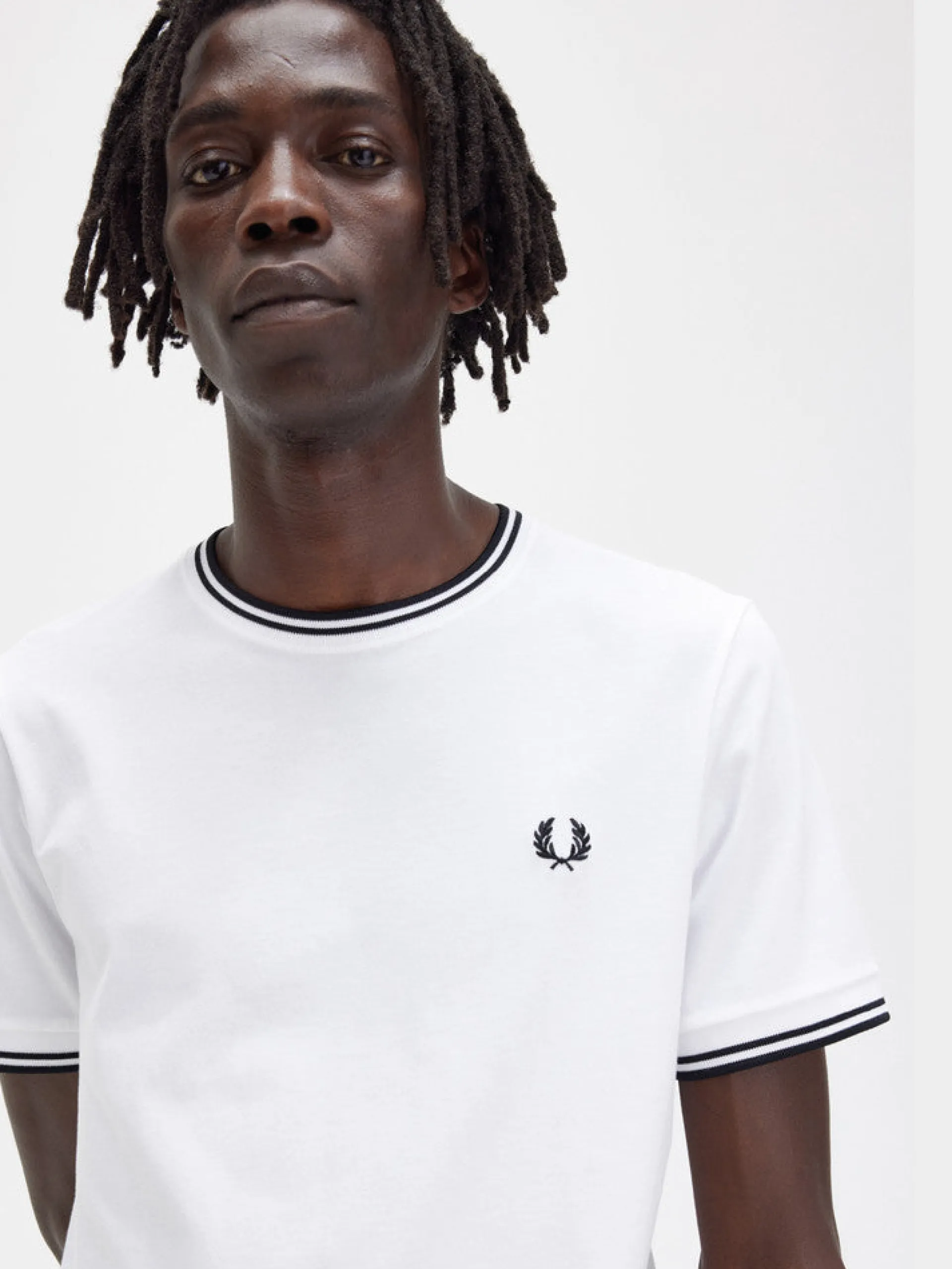 FRED PERRY T-Shirt*T-shirt Twin Tipped bianca da uomo M1588