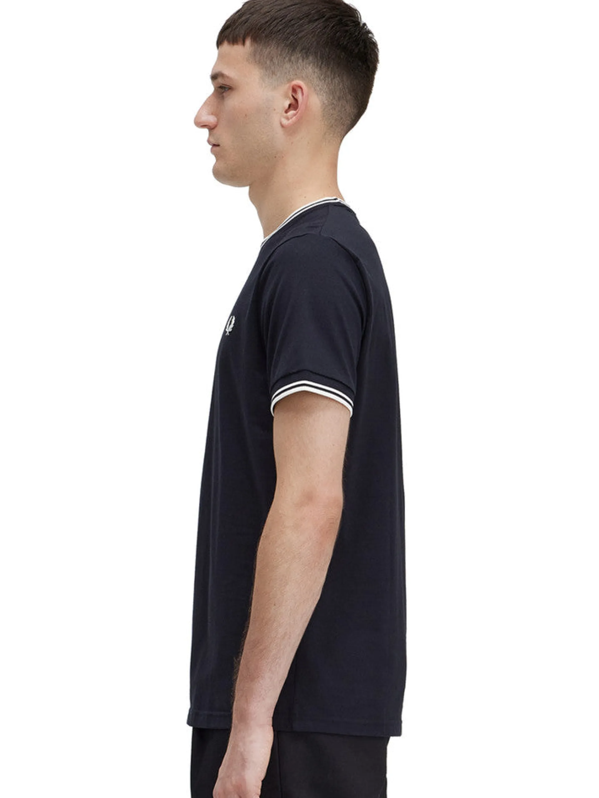 FRED PERRY T-Shirt*T-Shirt Twin Tipped nera da uomo M1588