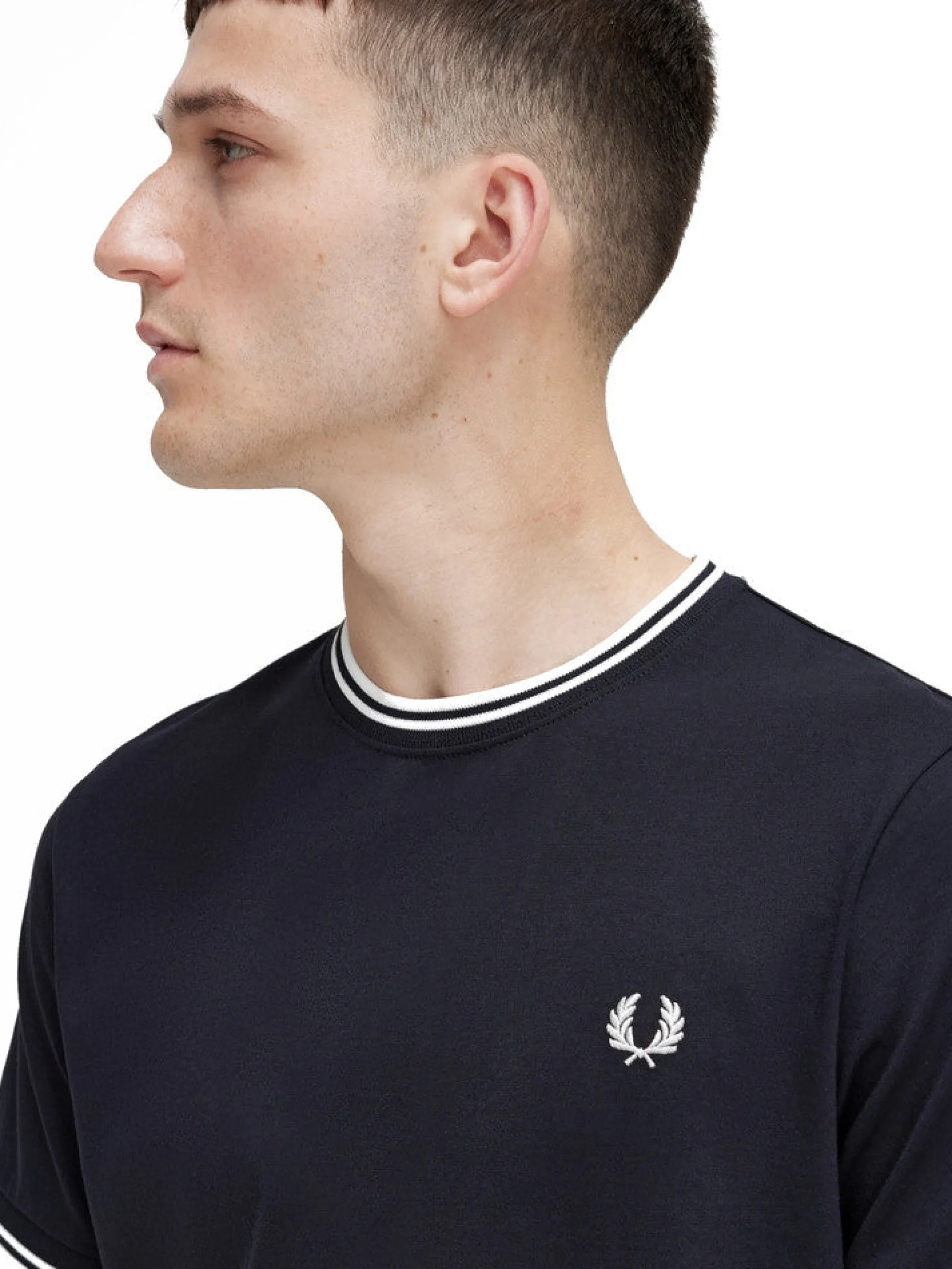 FRED PERRY T-Shirt*T-Shirt Twin Tipped nera da uomo M1588