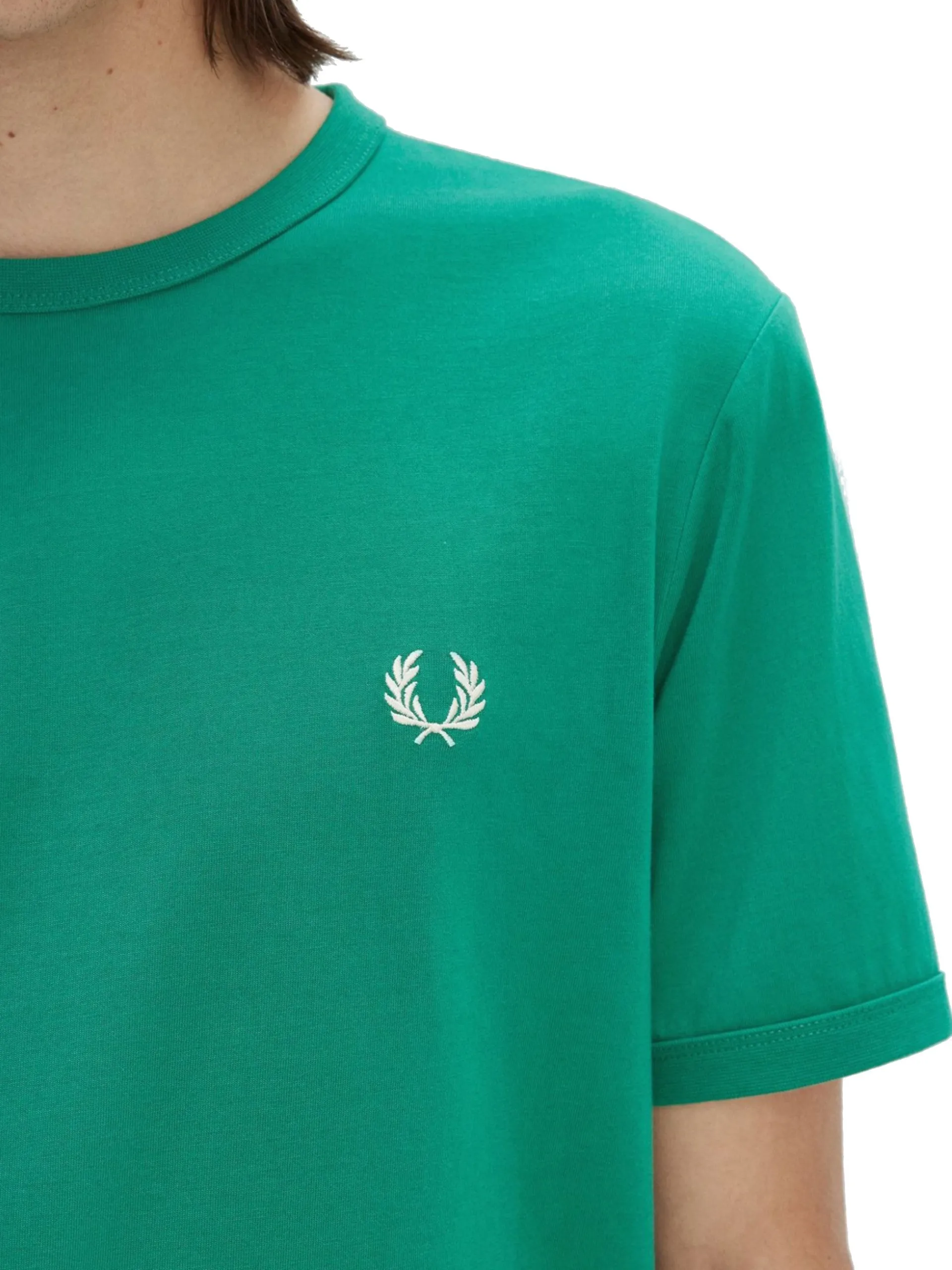 FRED PERRY T-Shirt*T-shirt verde da uomo Ringer M3519