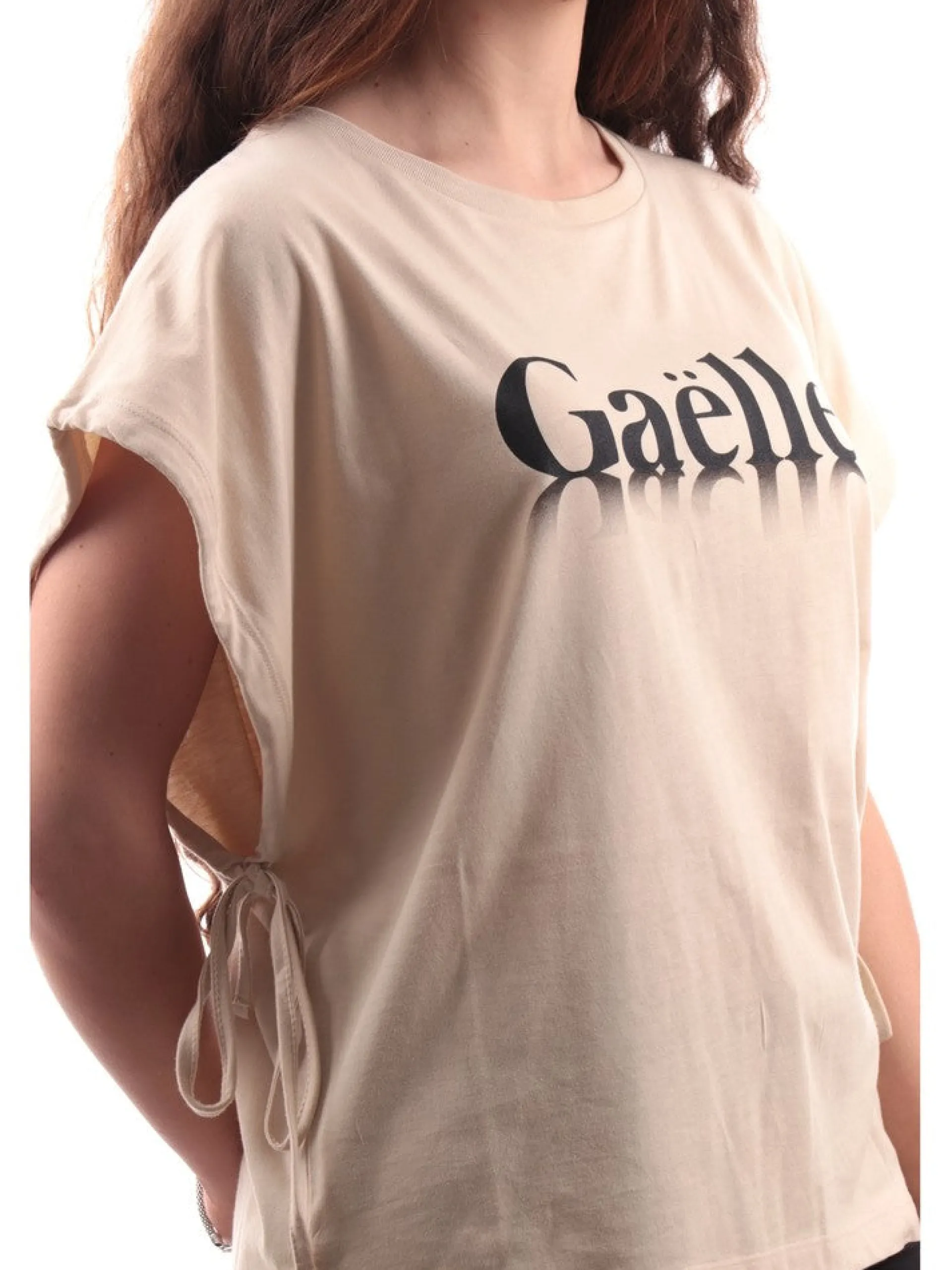 GAELLE T-Shirt*T-Shirt beige da donna asimmetrica GAABW00457
