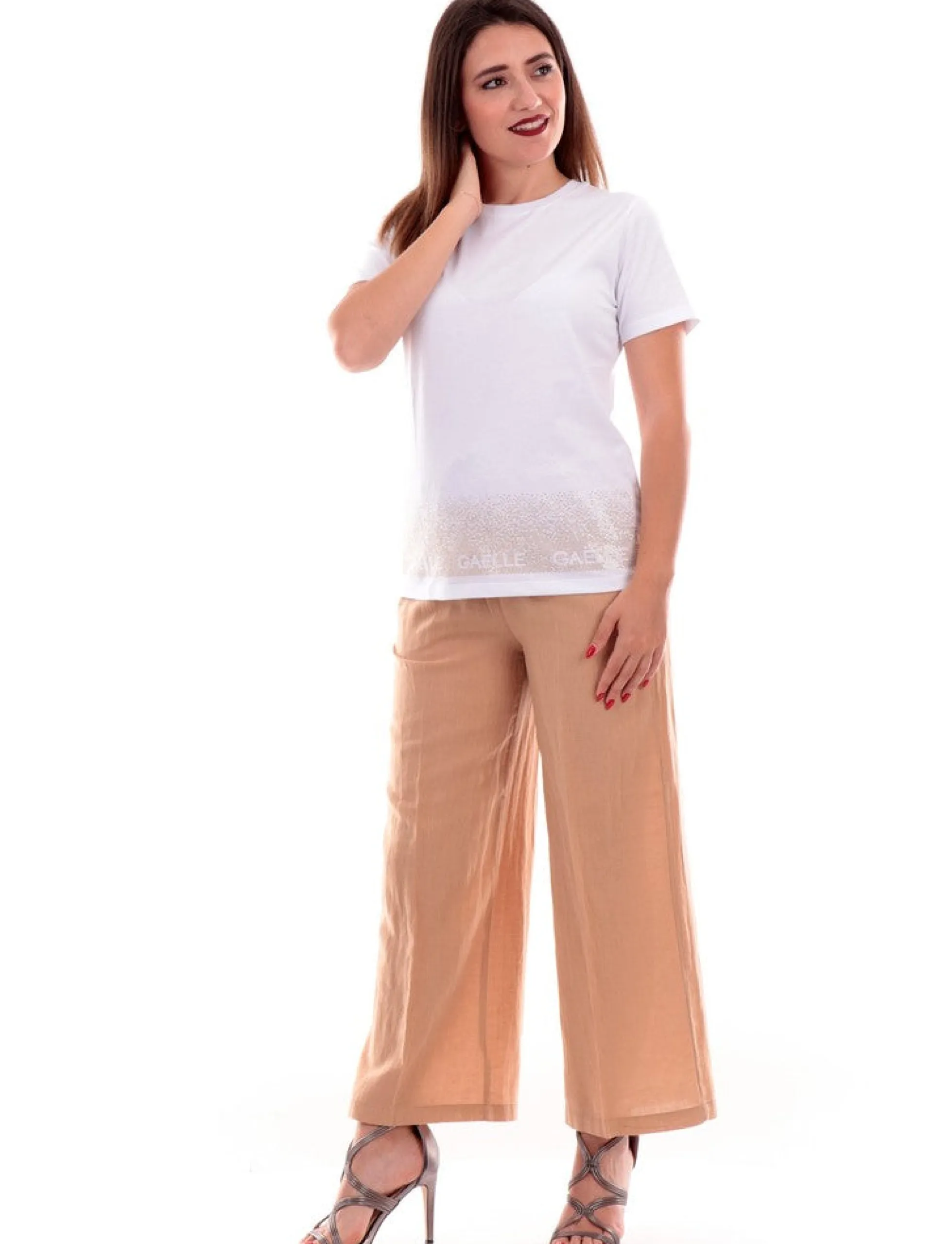 GAELLE T-Shirt*T-shirt bianca da donna con strass GAABW00339