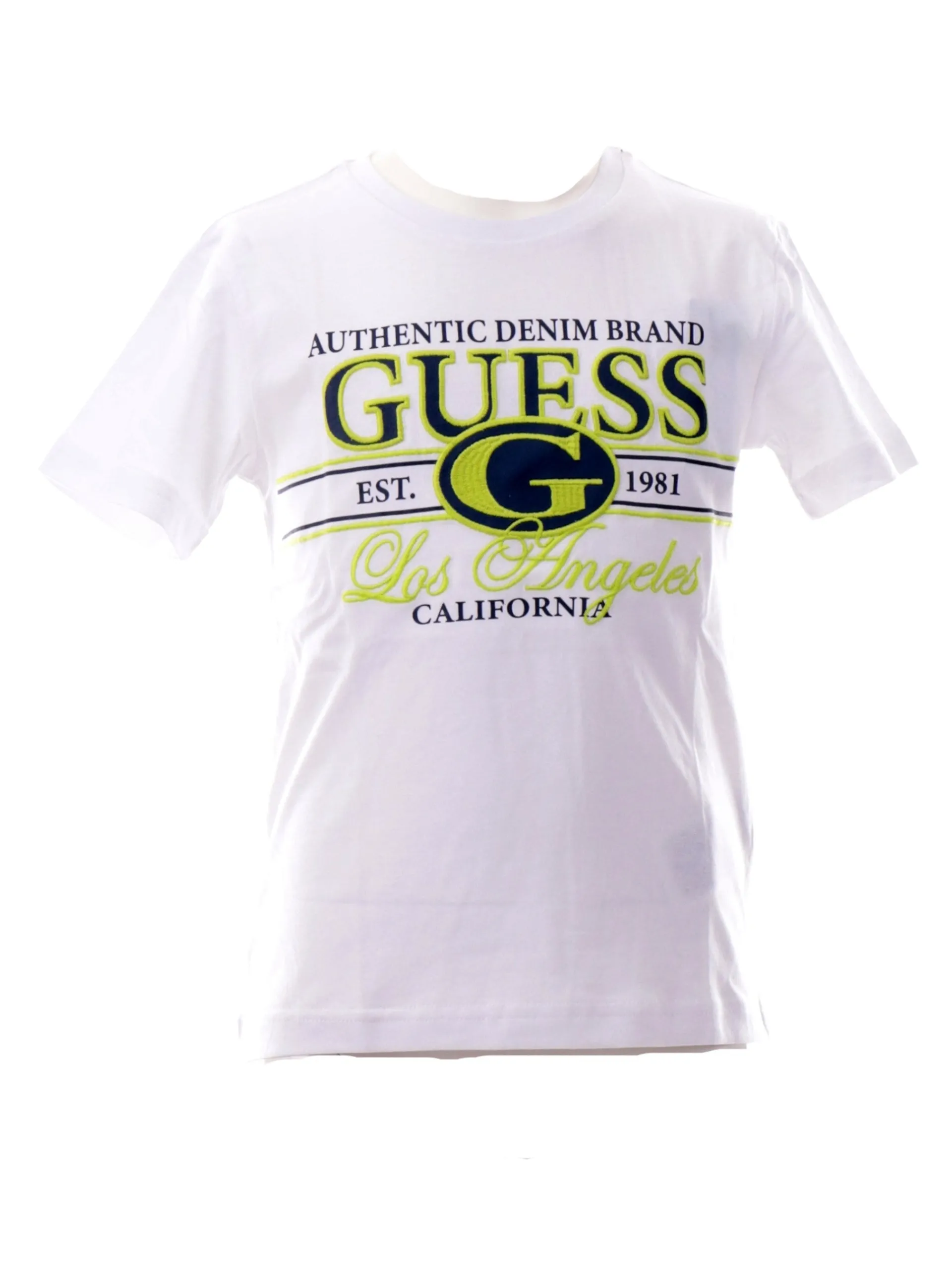 GUESS T-Shirt*T-shirt bianca da bambino patch ricamata verde e blu N5RI23K8HM4