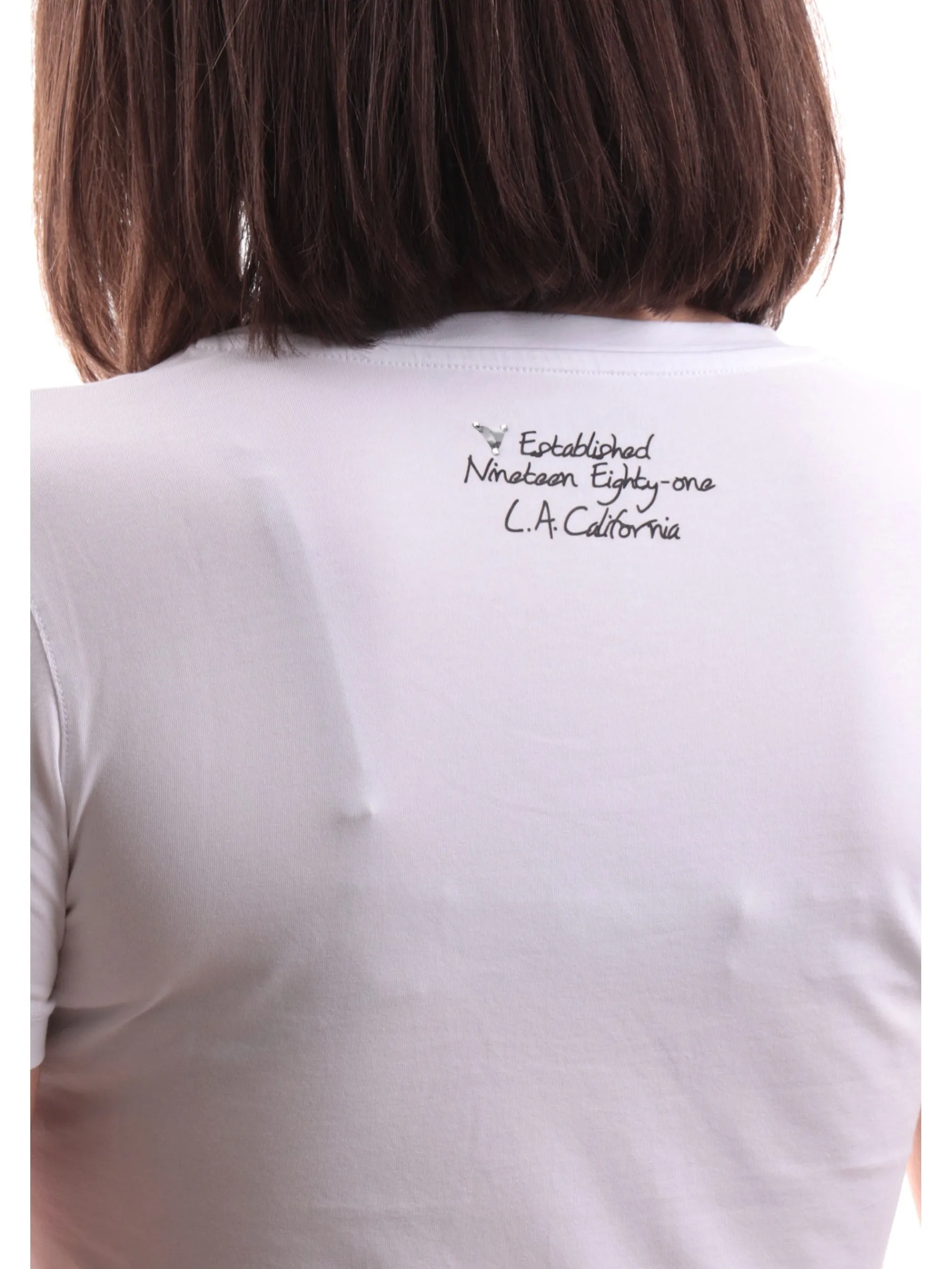 GUESS T-Shirt*T-shirt bianca da donna logo floreale triangolo con strass W5RI00J1314