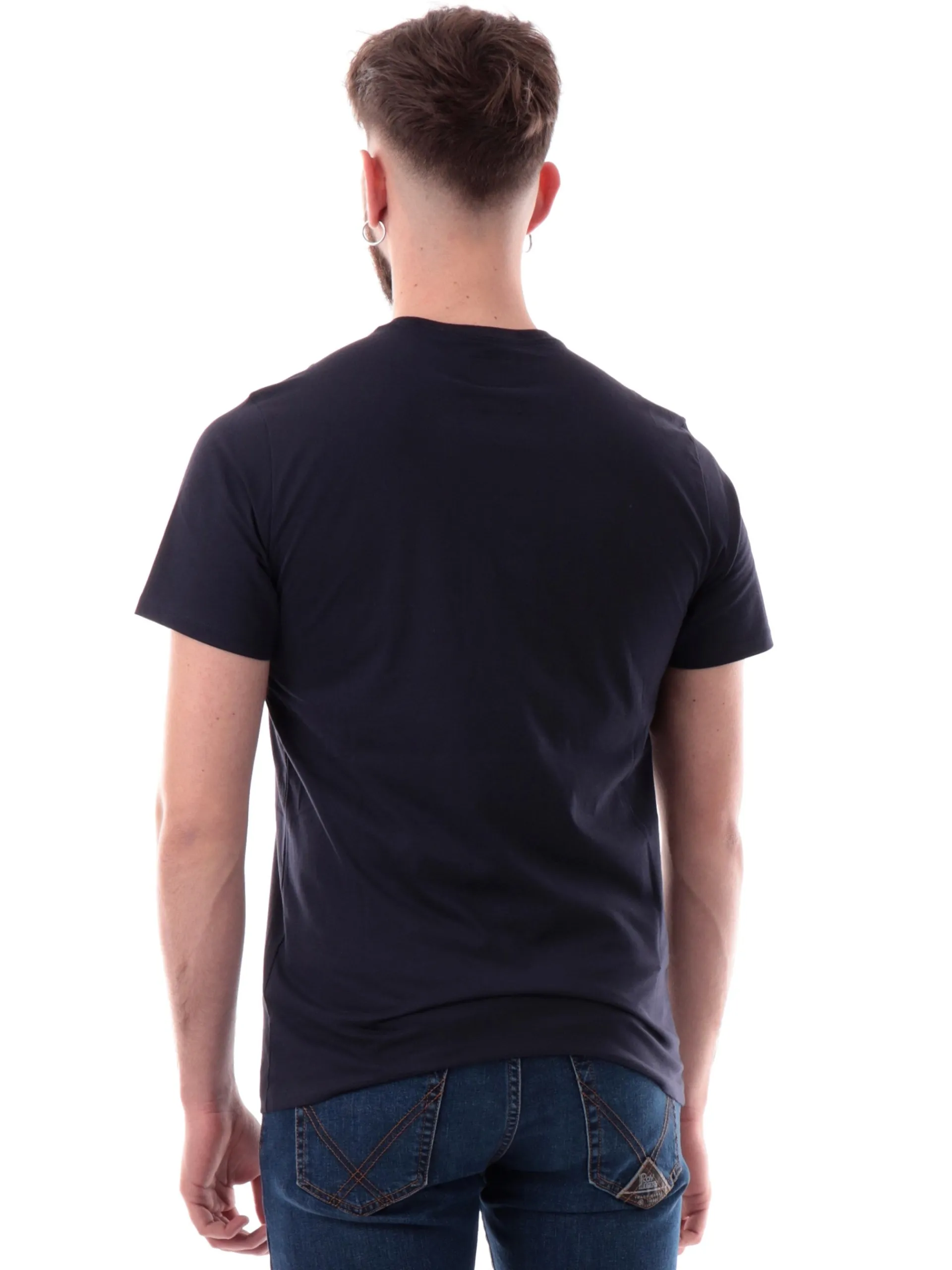 GUESS T-Shirt*T-shirt blu da uomo logo ricamato M4GP39K7HD0
